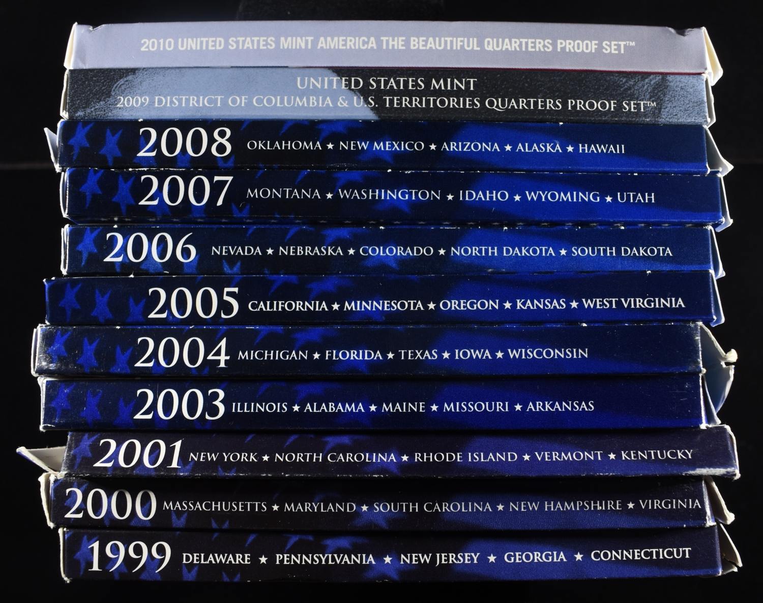 1999-2001 & 2003-2010 QUARTER PROOF SETS