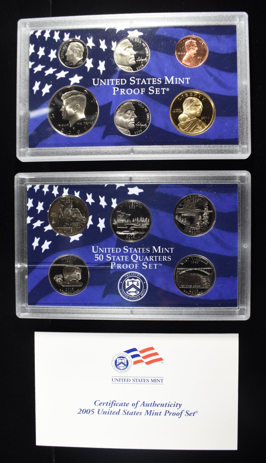 (5) 2005 US MINT PROOF SETS