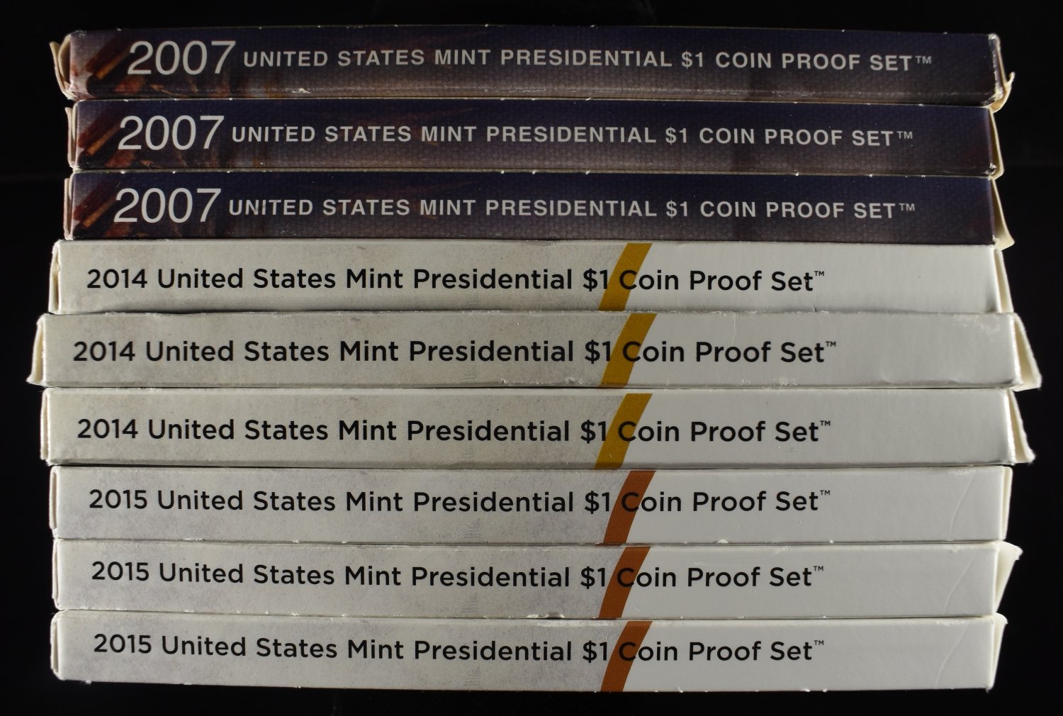 (3) 07, 14 & 15 PRESIDENTAL $1 PROOF SETS