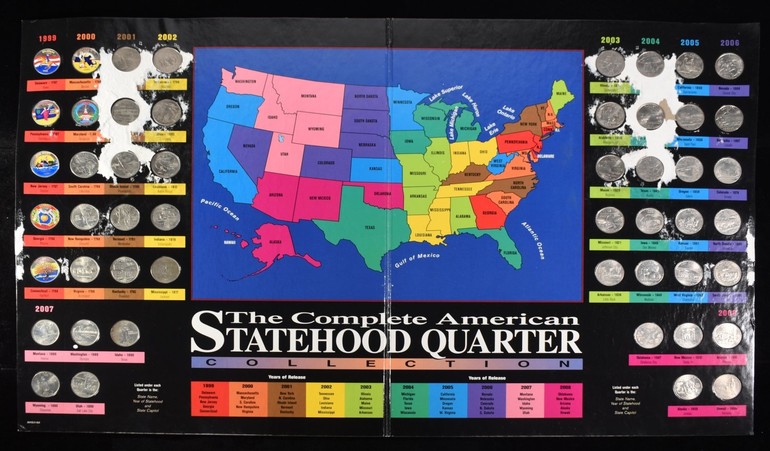 THE COMPLETE AMERICAN STATEHOOD QUARTER MAP