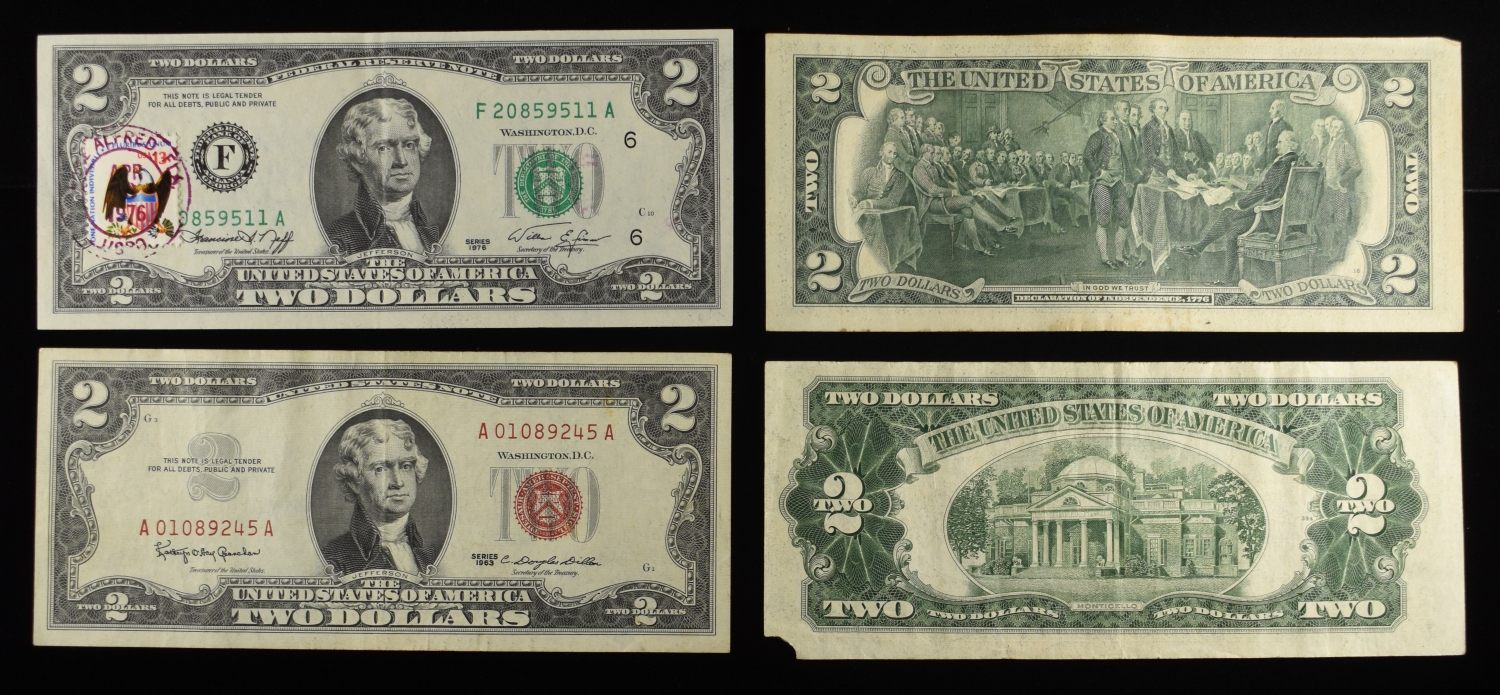 (7) $2 RED SEAL & (8) $2 WITH STAMP NOTES