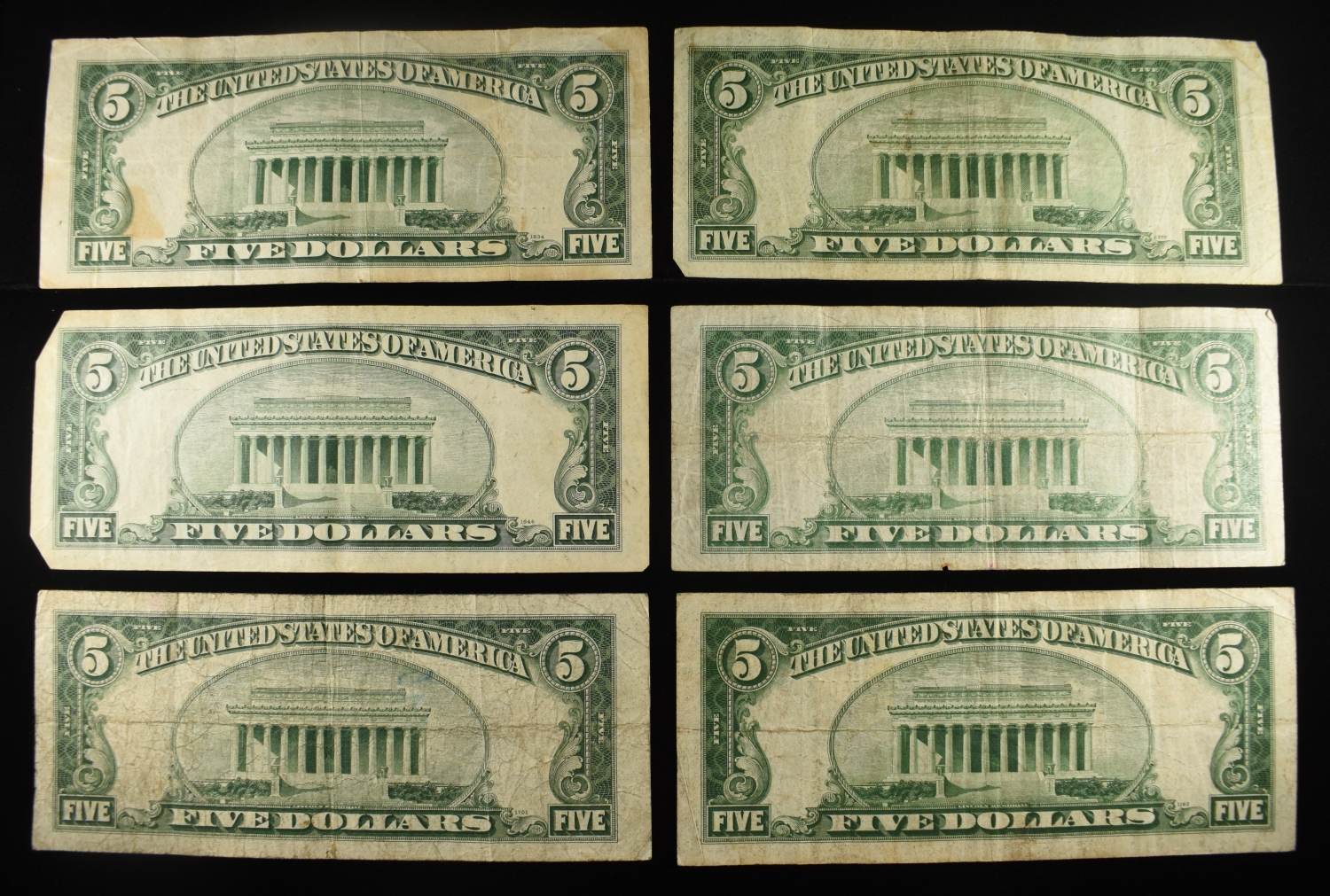 (6) $5 SILVER CERT NOTES