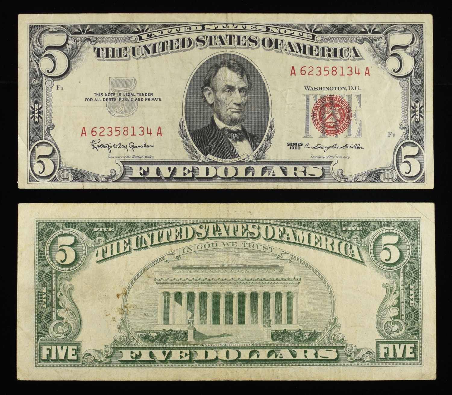 (16) $5 RED SEAL CERTIFICATES