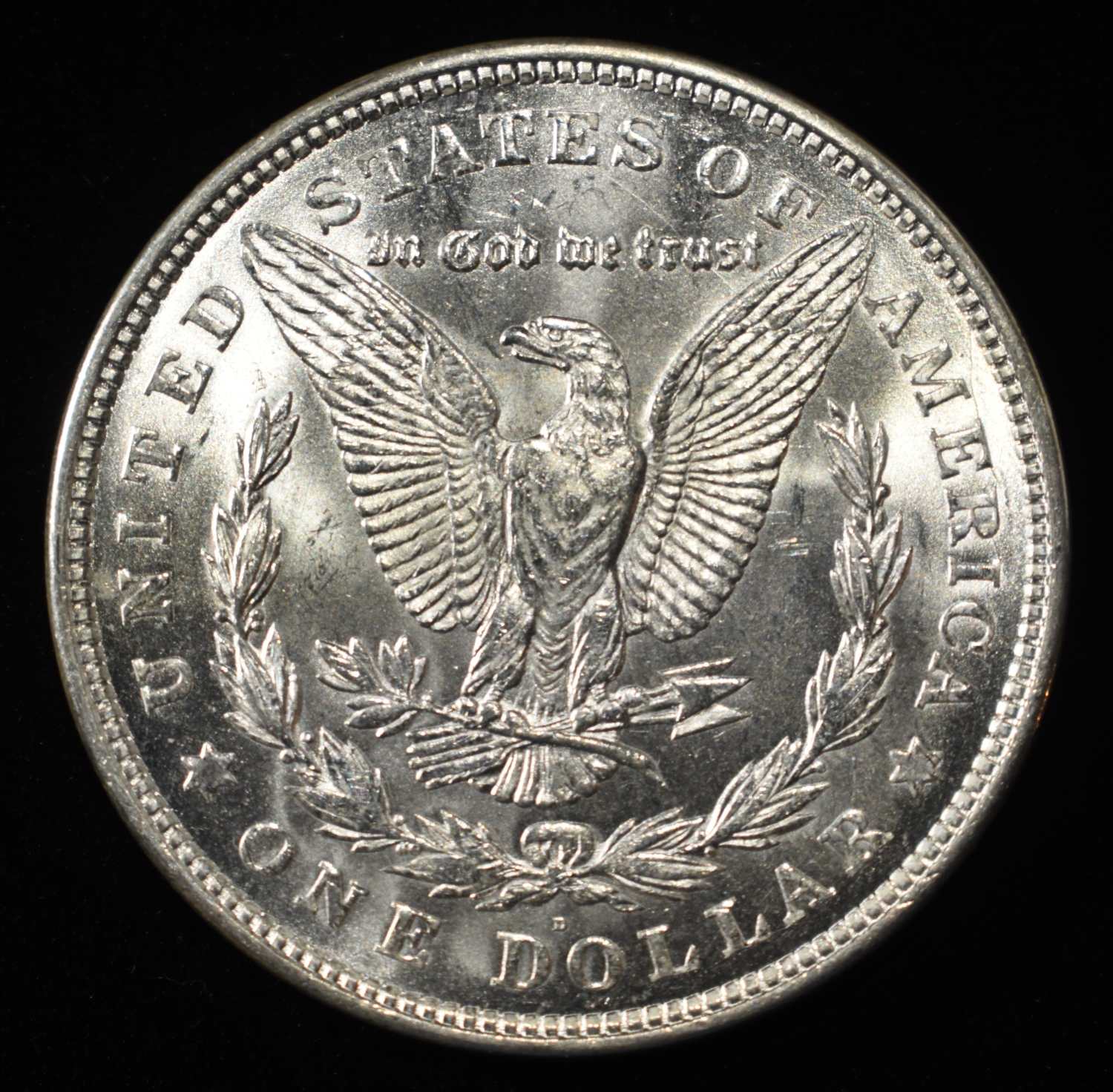 1921-D MORGAN DOLLAR FROSTY GEM BU REALLY NICE