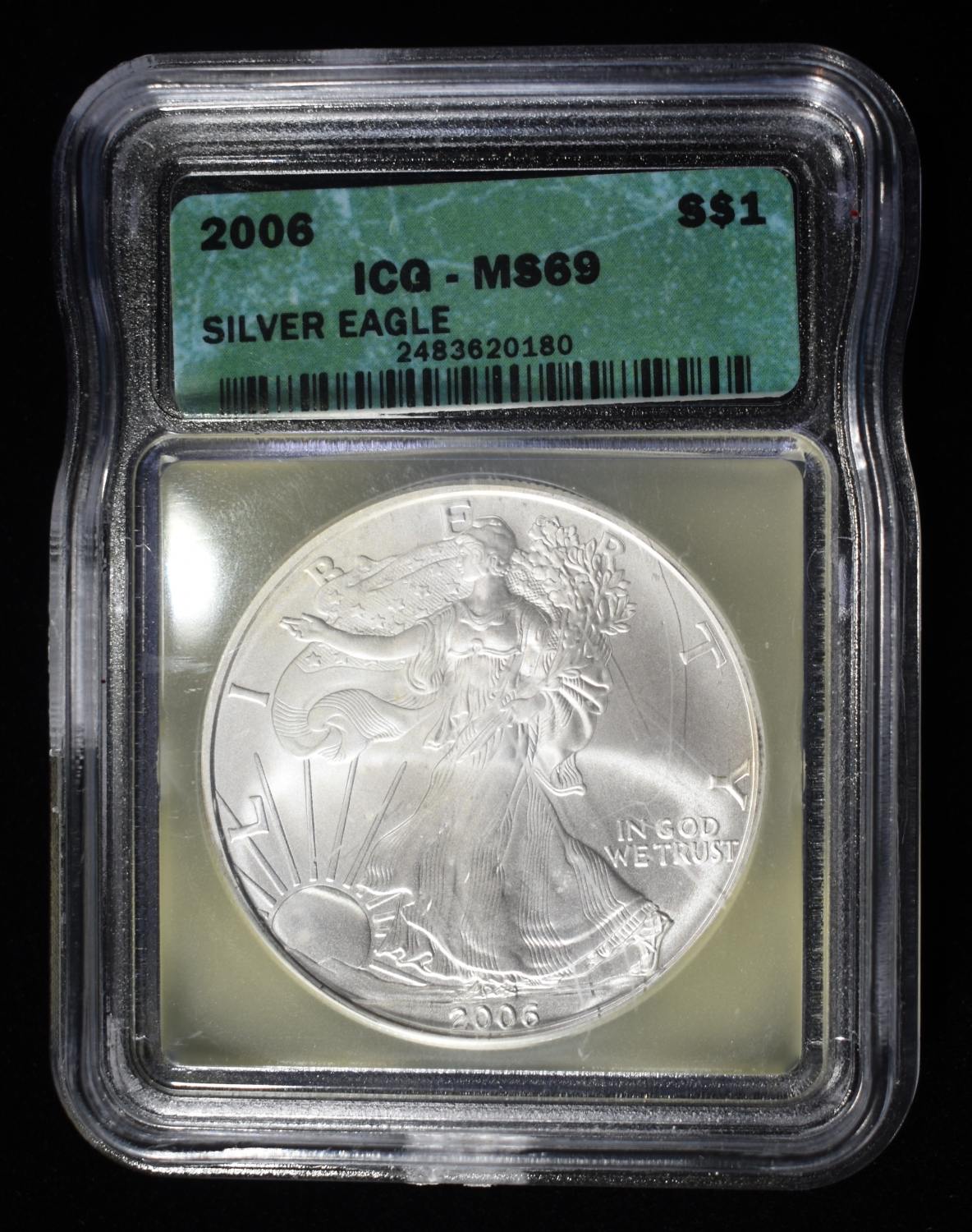 2006 AMERICAN SILVER EAGLE ICG MS69