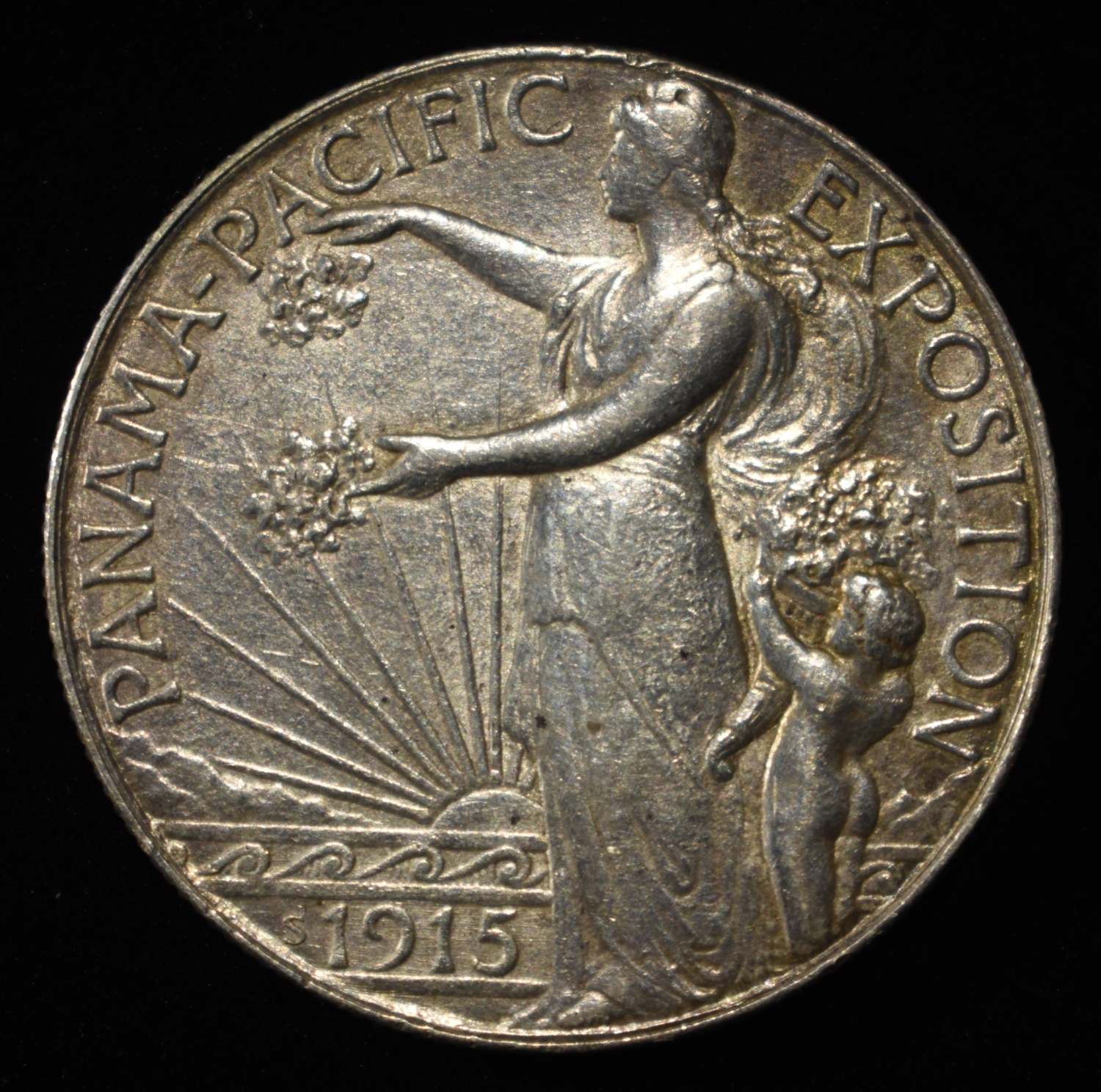 1915-S PAN-PAC COMMEM HALF DOLLAR AU