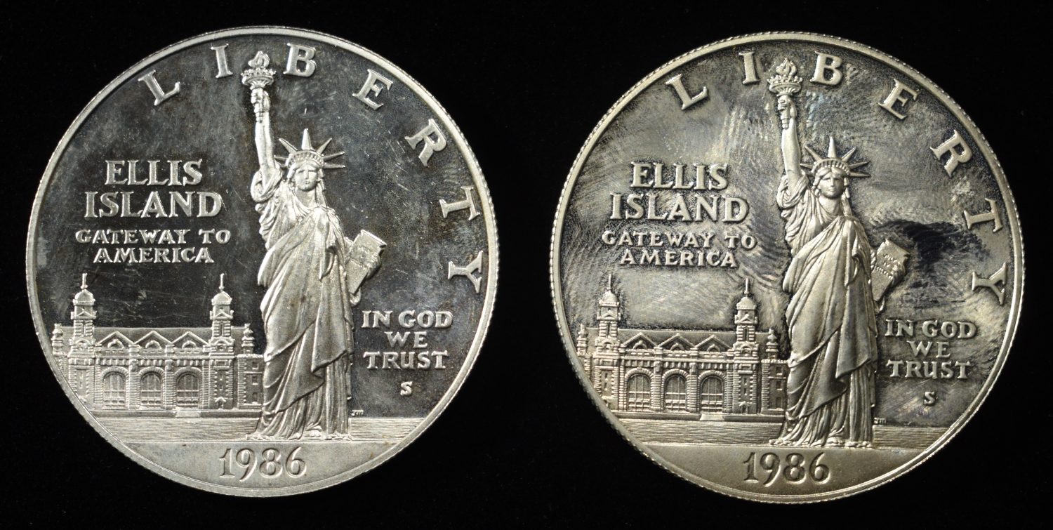 (2) 1986-S $1 COMMEMS 90% SILVER
