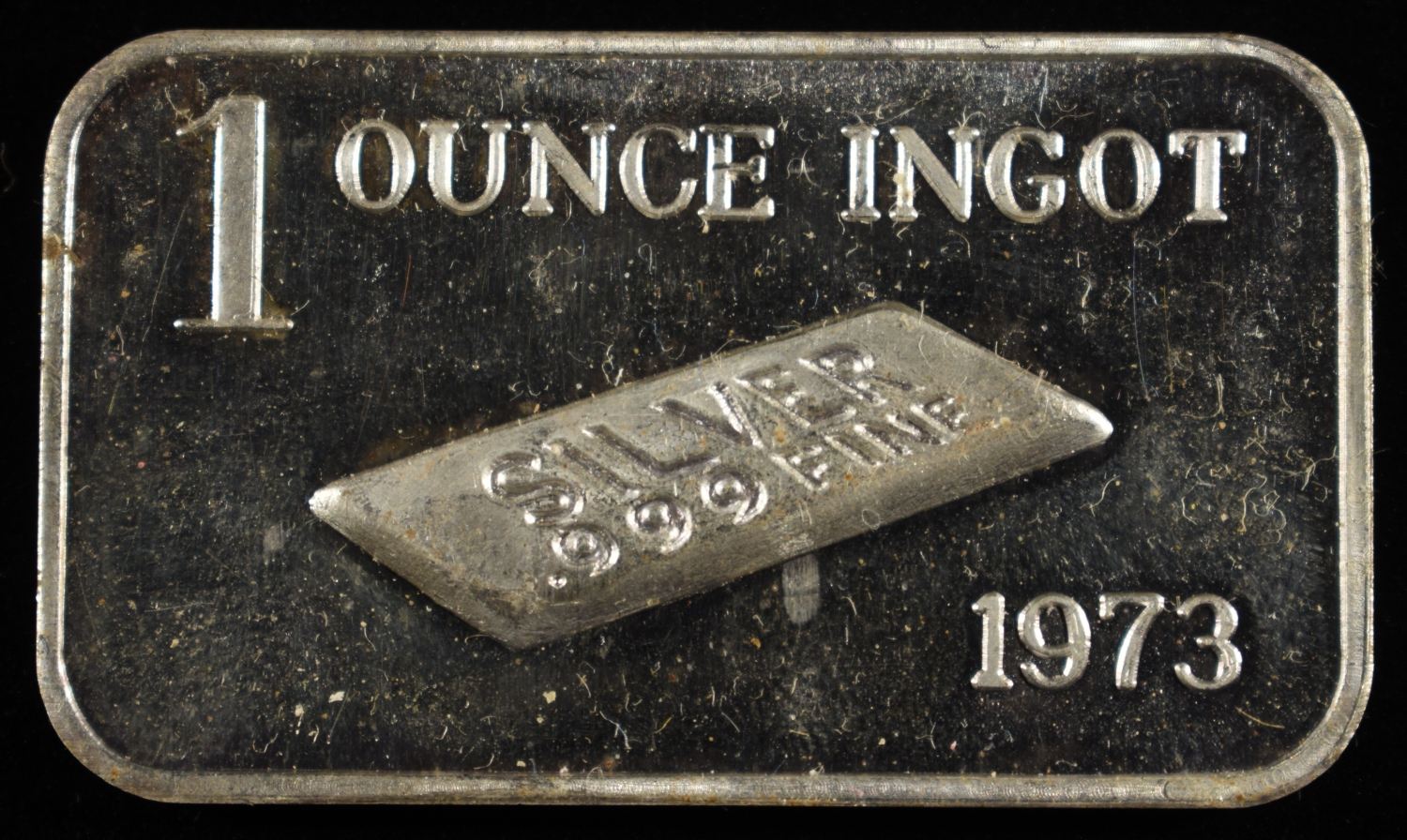 1973 CRABTREE MINT 1 OZ .999 SILVER INGOT
