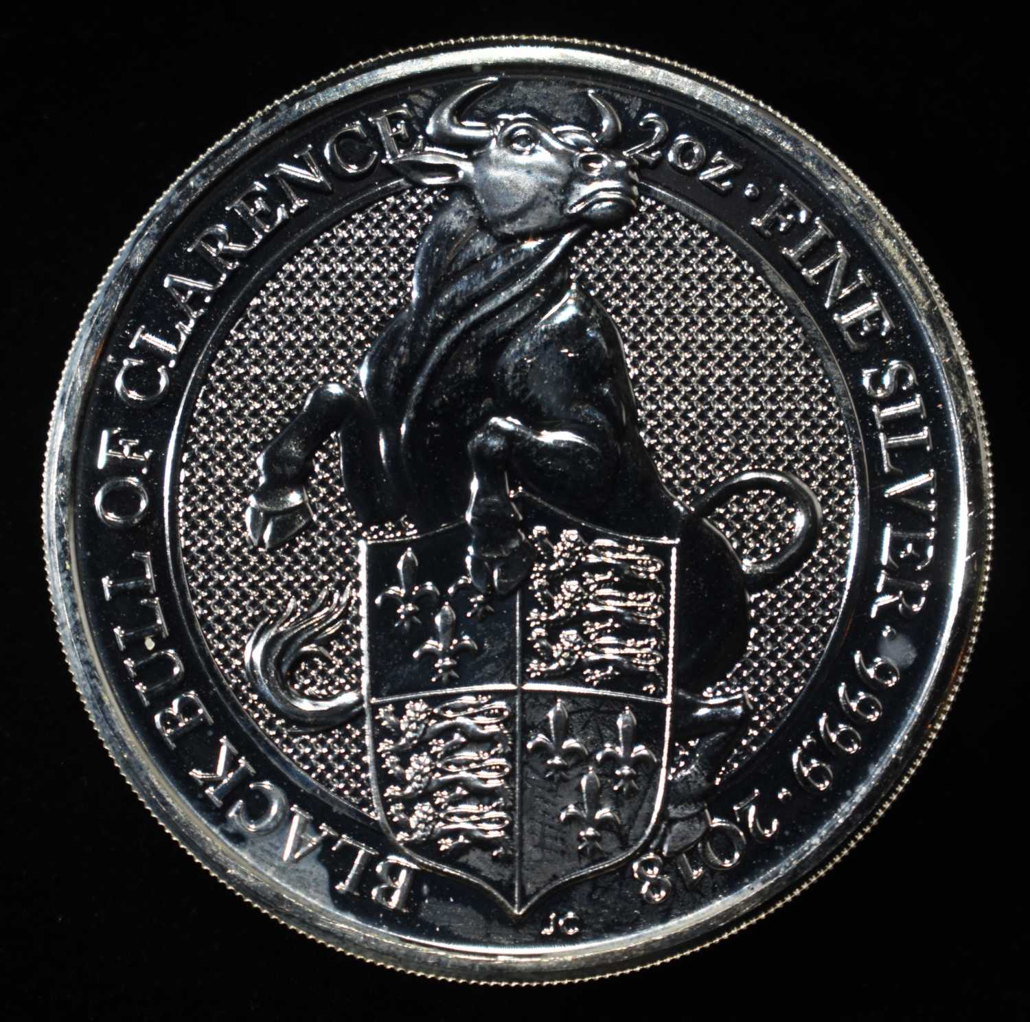 2018 BLACK BULL OF CLARENCE 2 OZ .999 SILVER