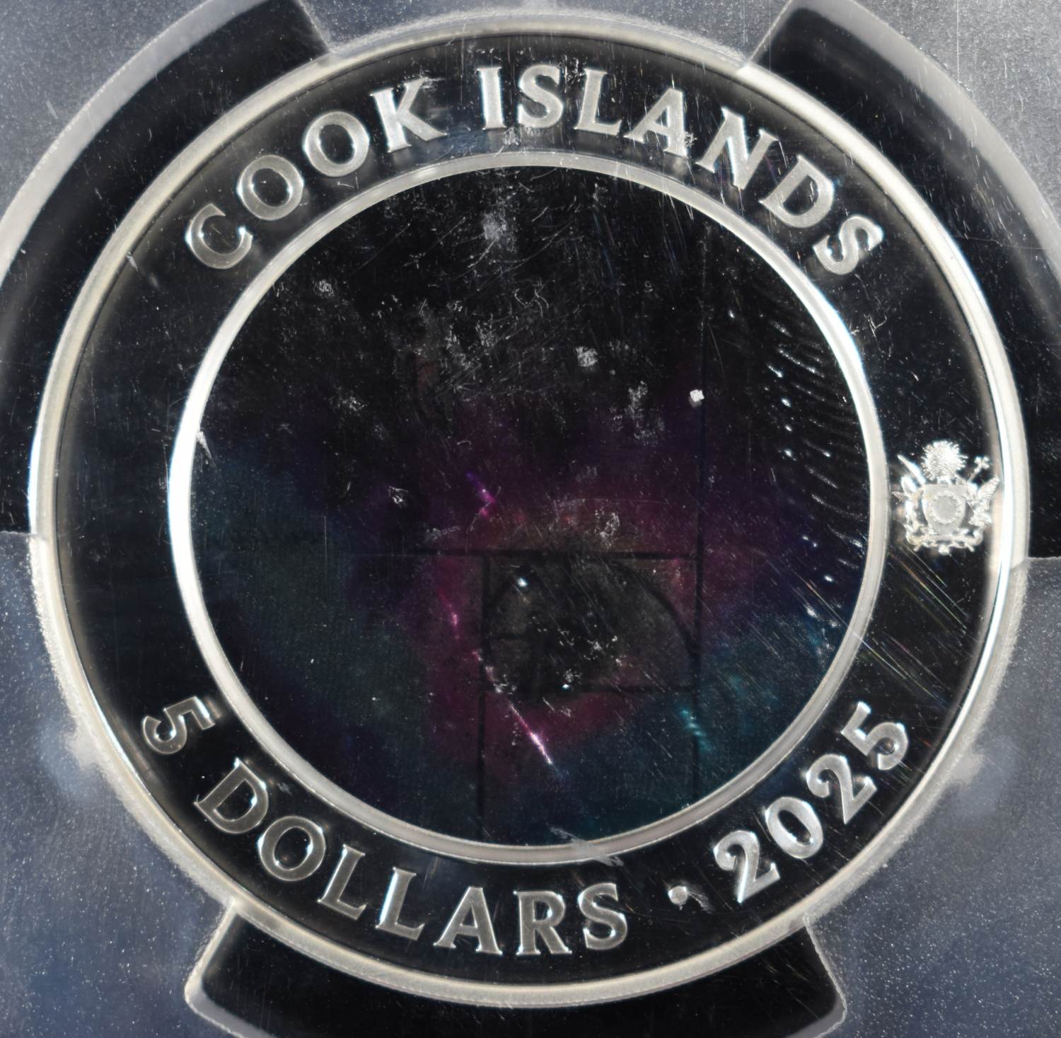 2025 COOK IS. COLORIZED GLASS & SILVER PCGS MS70