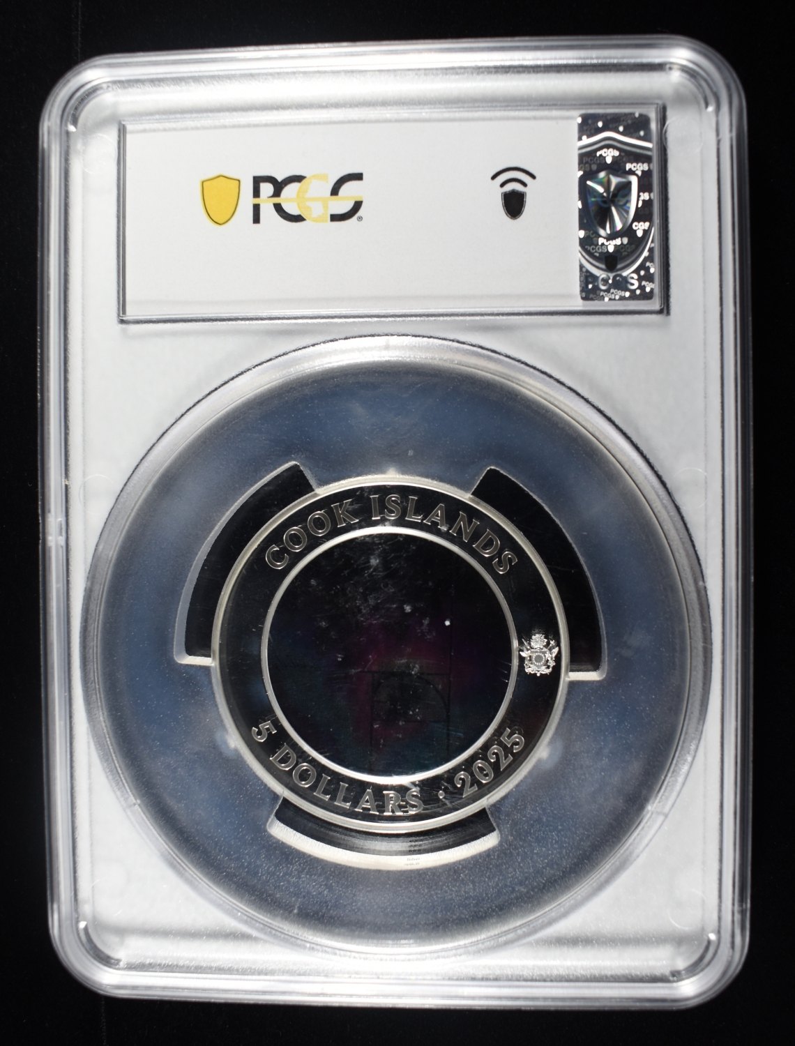 2025 COOK IS. COLORIZED GLASS & SILVER PCGS MS70