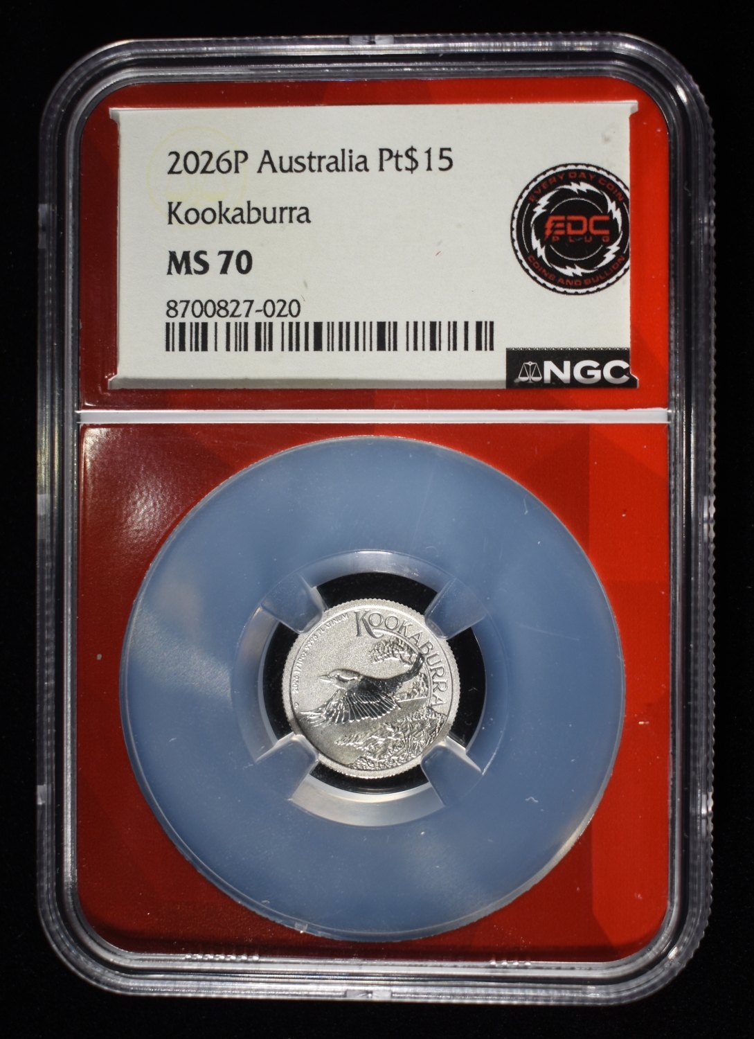 2026-P $15 PLATINUM AUSTRALIA 1/10TH OZ NGC MS70