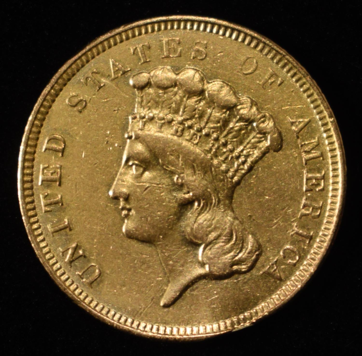 1854-O $3 PRINCESS GOLD AU