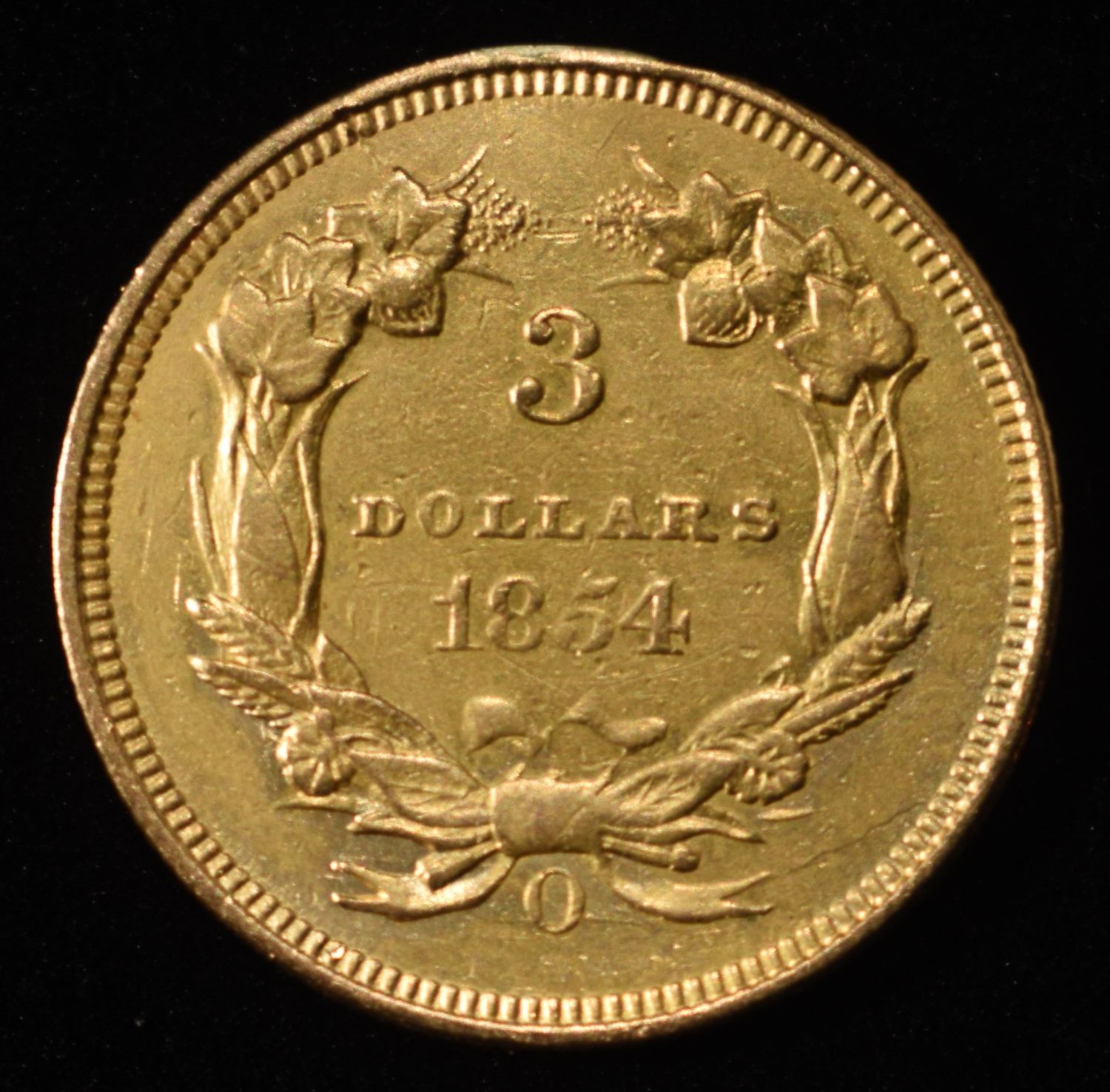 1854-O $3 PRINCESS GOLD AU