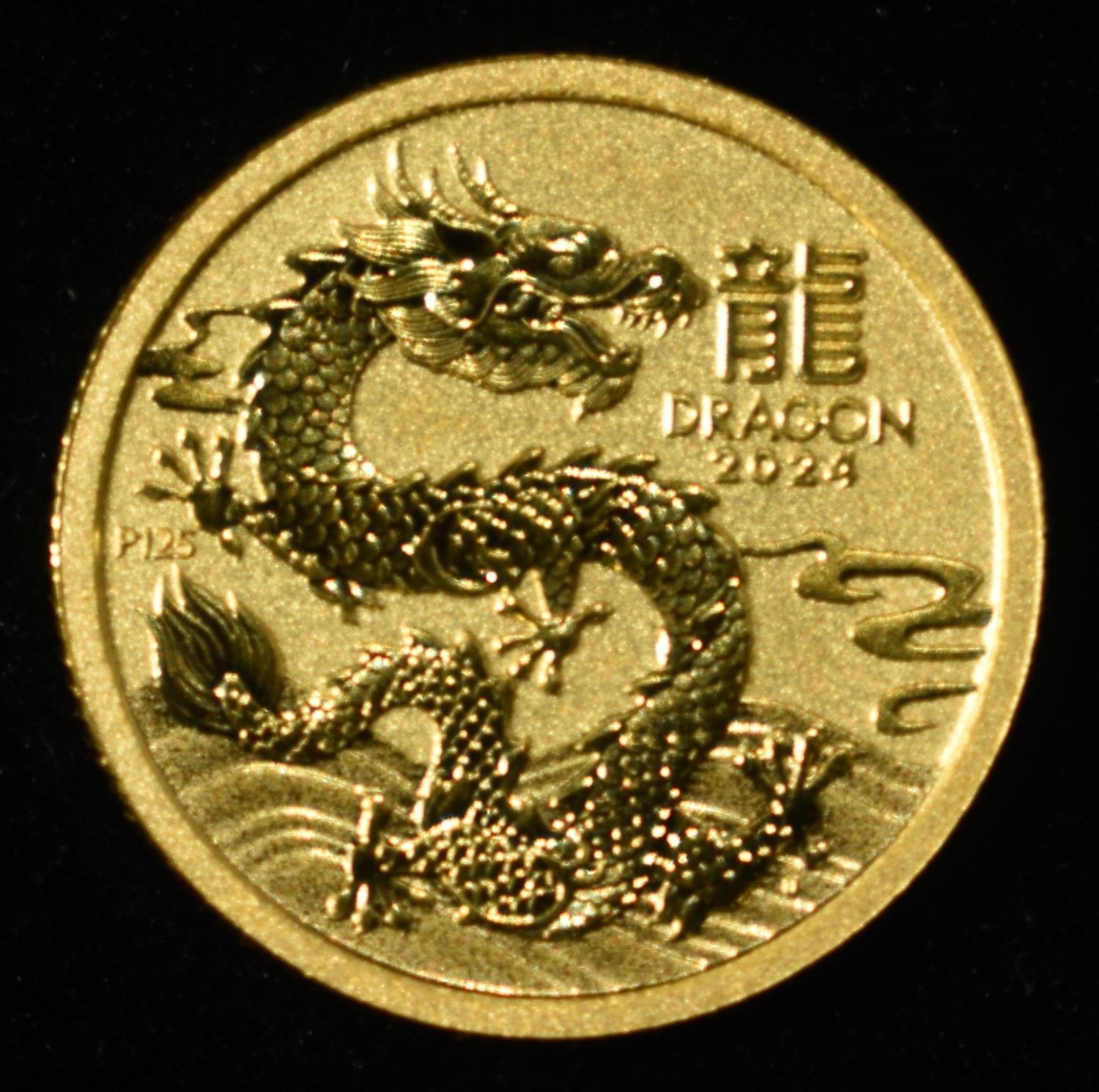2022 $5 GOLD AUSTRALLIA 1/20TH OZ DRAGON