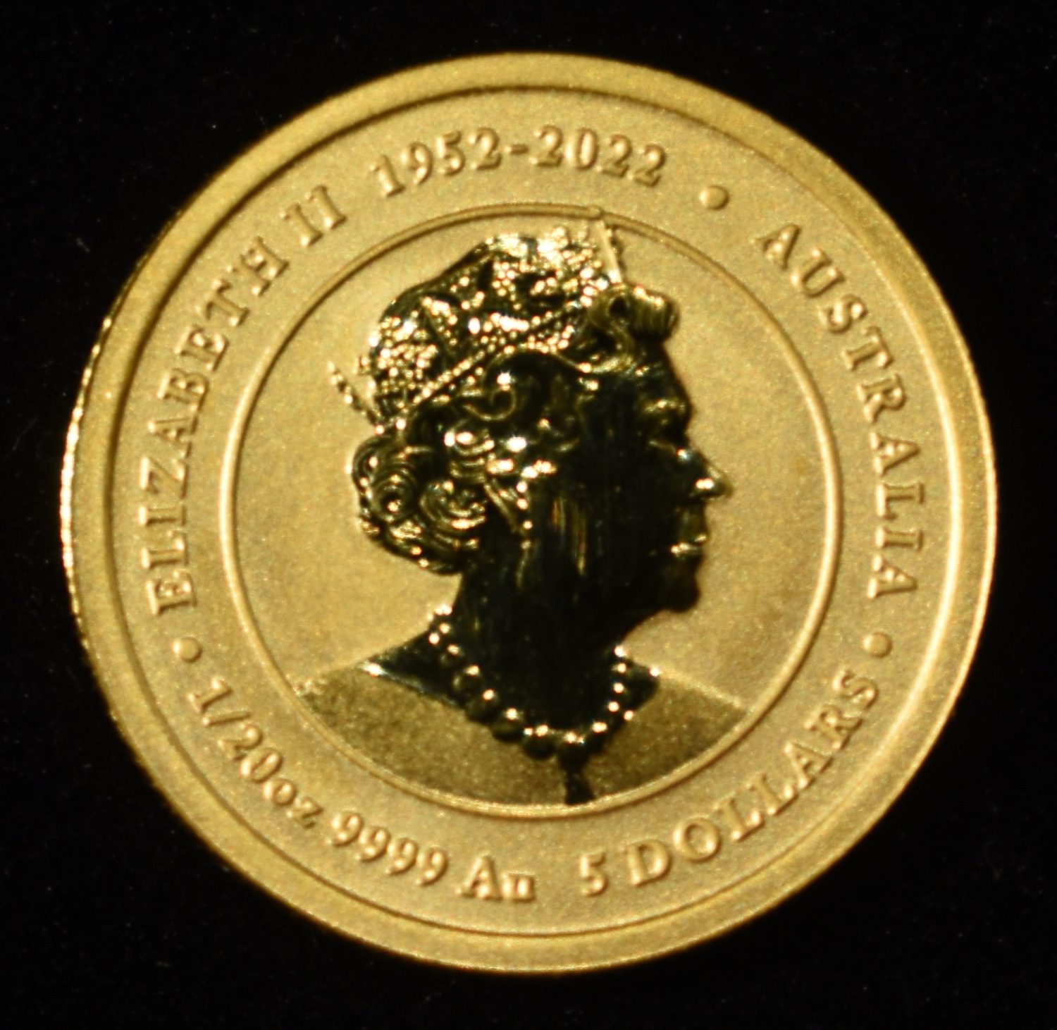 2022 $5 GOLD AUSTRALLIA 1/20TH OZ DRAGON