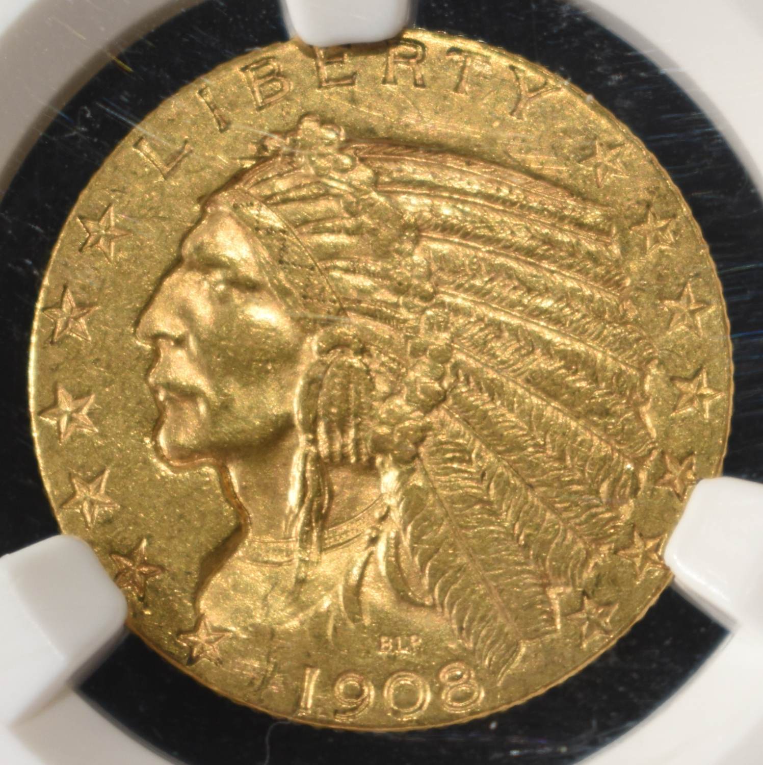 1908 $5 GOLD INDIAN NGC MS-61