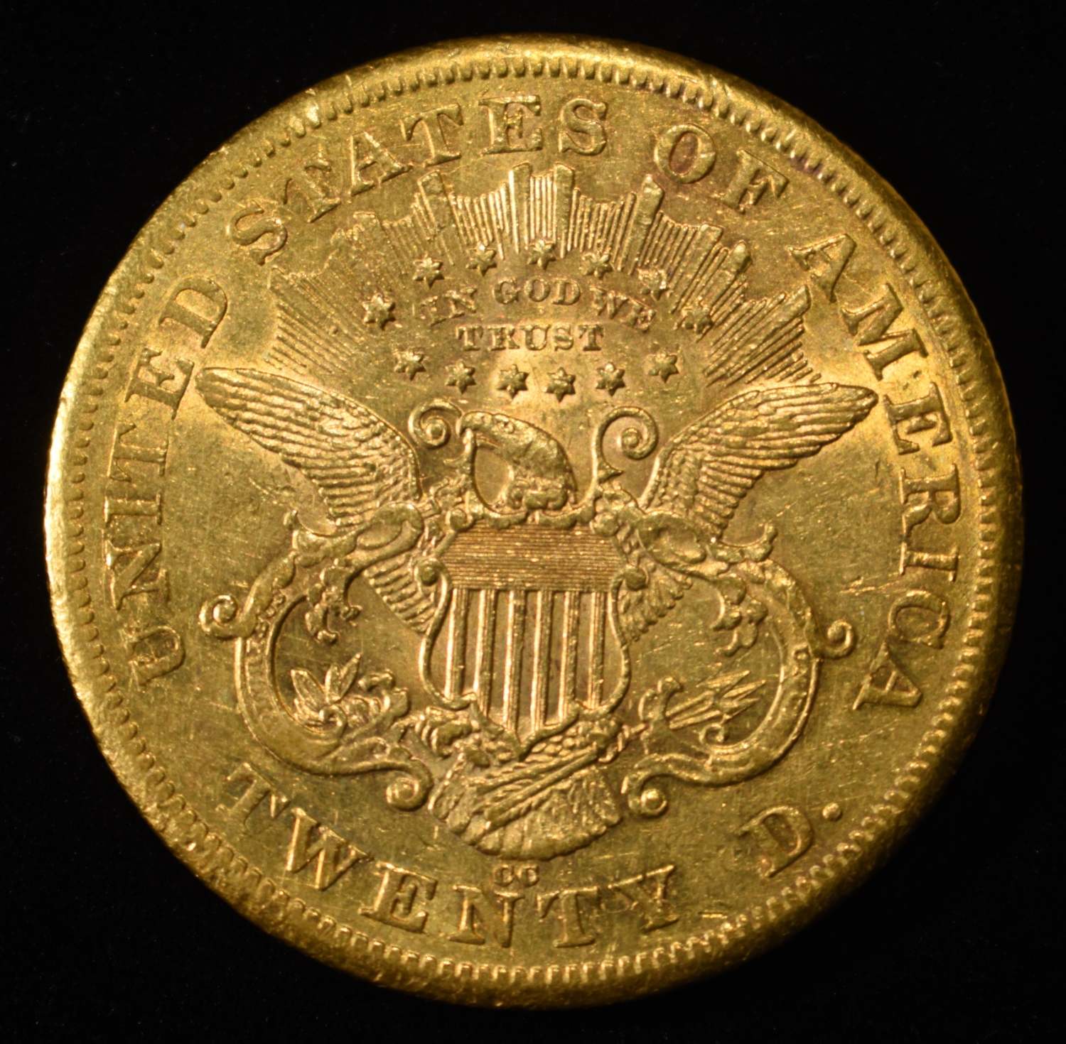 1876-CC $20 LIBERTY GOLD CH AU/UNC