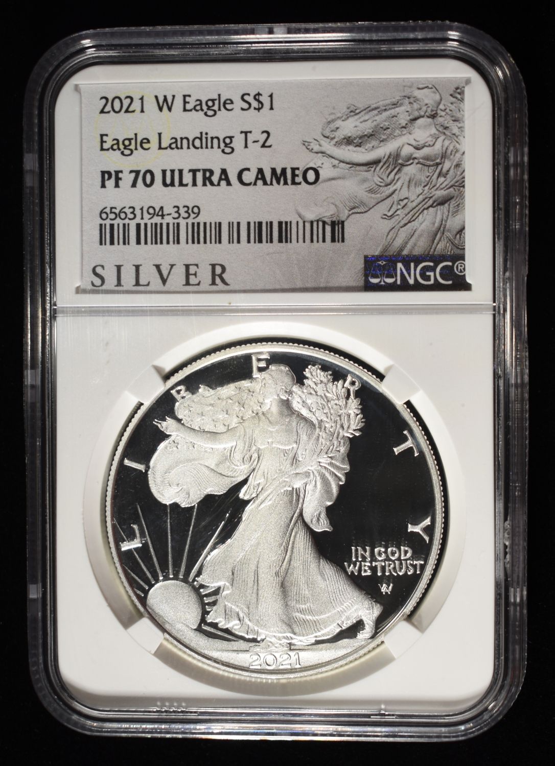 2021-W T-2 PROOF SILVER EAGLE NGC PF70 ULTRA CAMEO