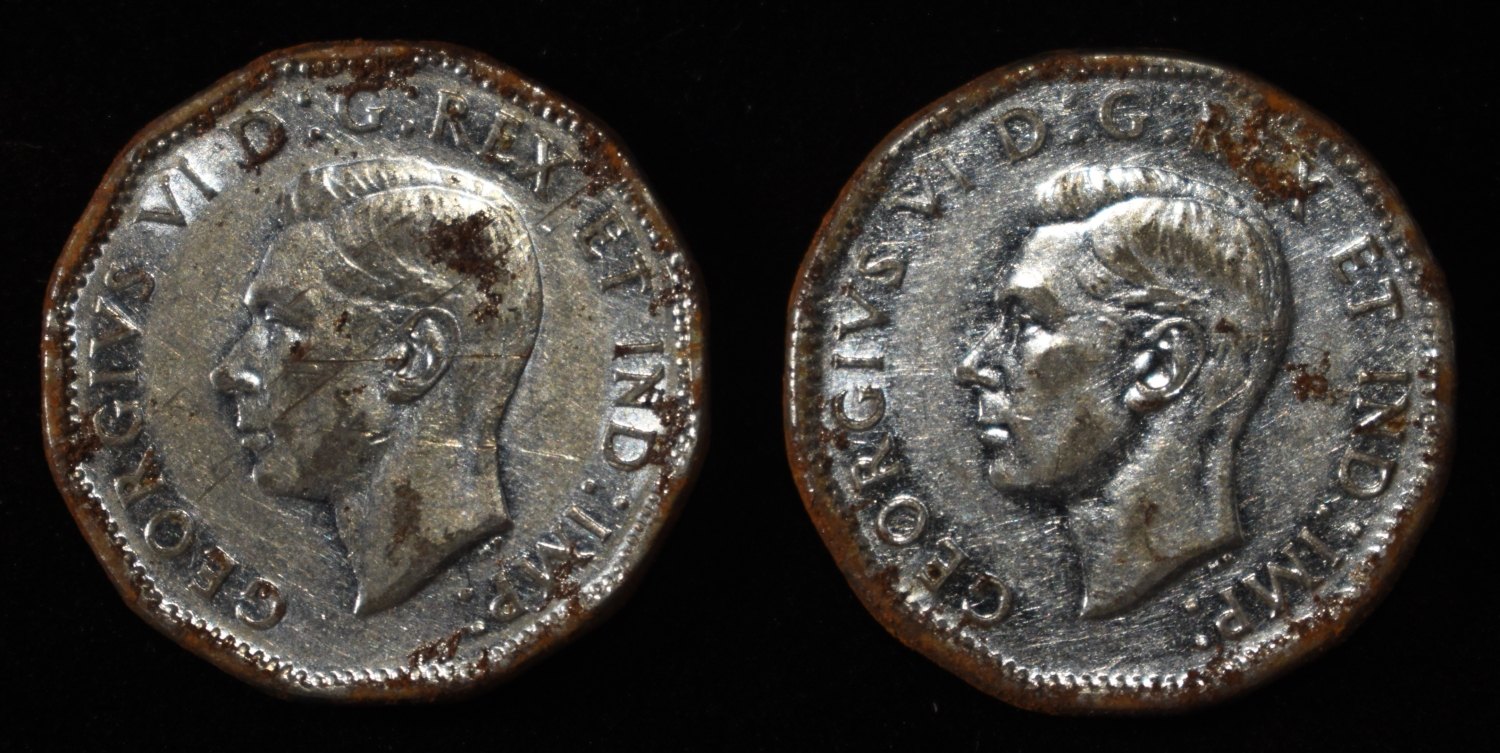 1945 STEEL ROLL CANADIAN NICKELS