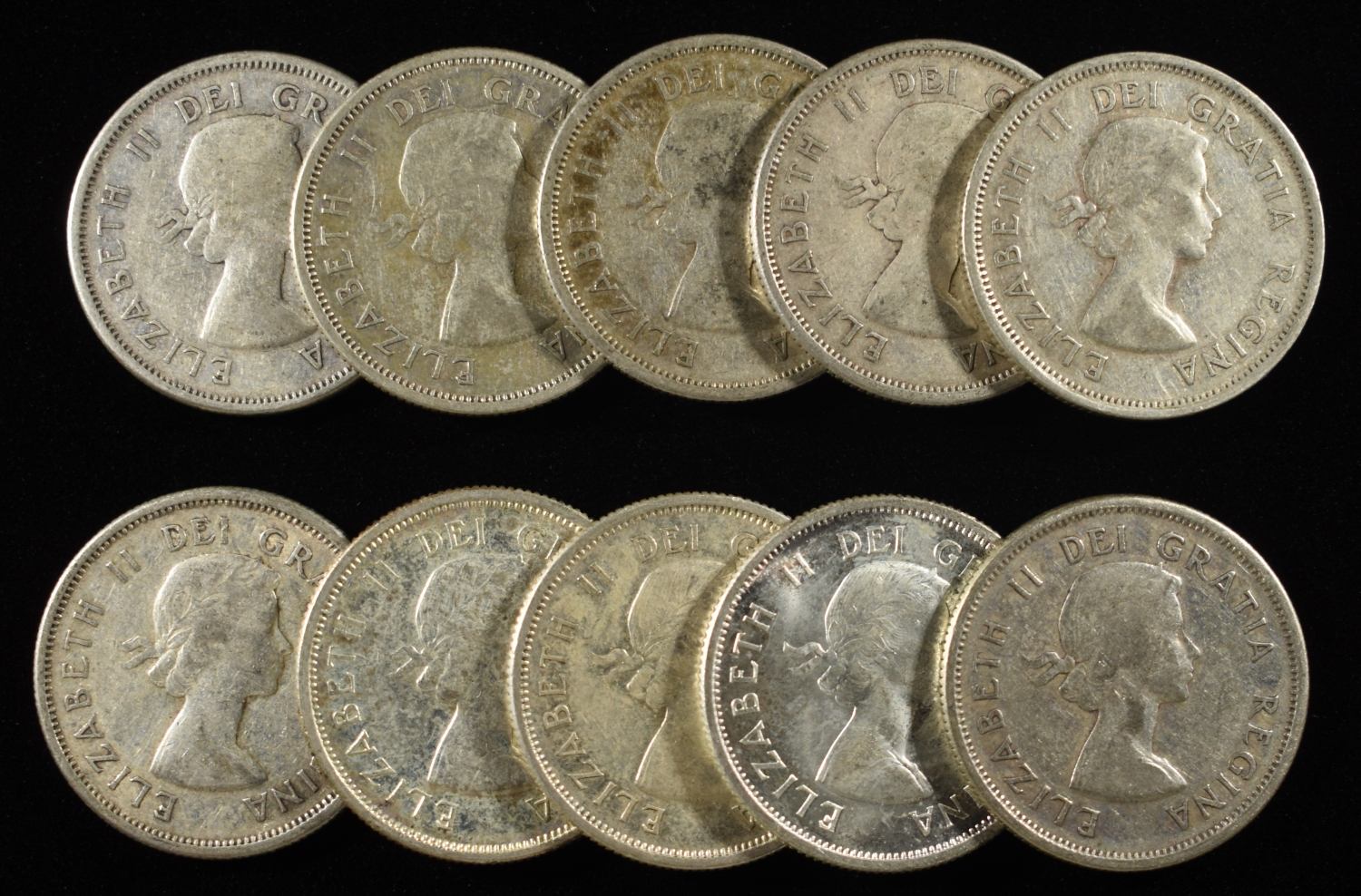 (10) 80% SILVER CANADIAN QUARTERS