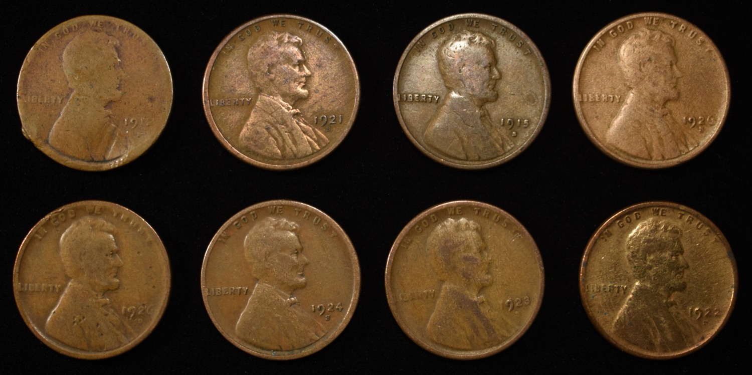 8 NICE EARLY SEMIKEY WHEAT CENTS