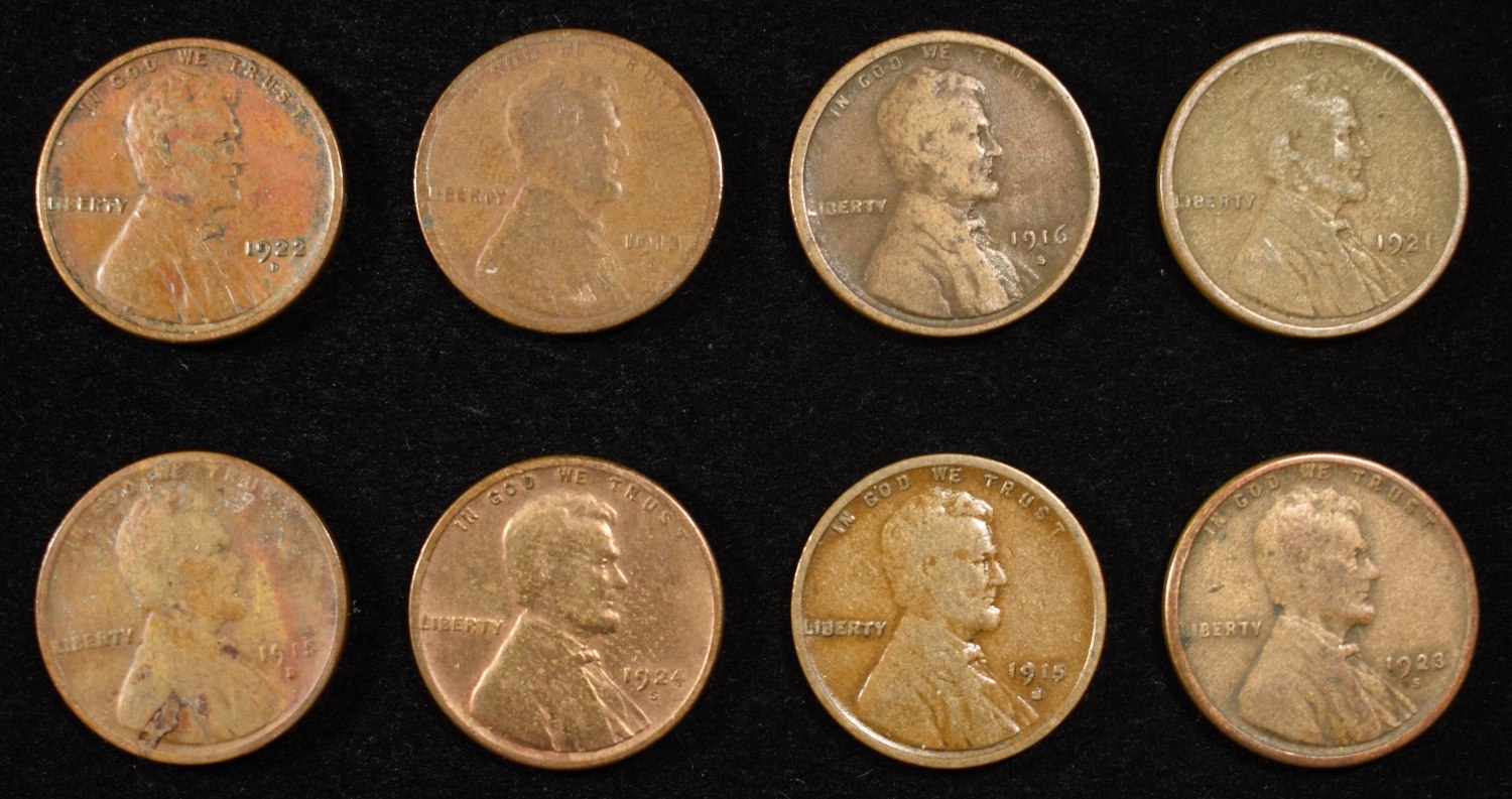 8 NICE EARLY SEMIKEY WHEAT CENTS