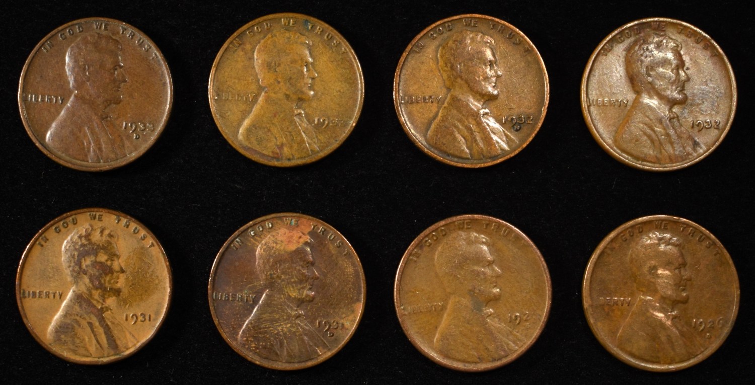8 NICE EARLY SEMIKEY WHEAT CENTS