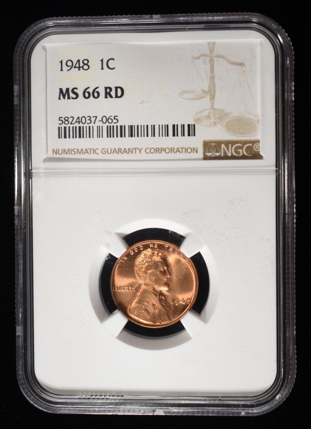1948 WHEAT CENT NGC MS66 RD