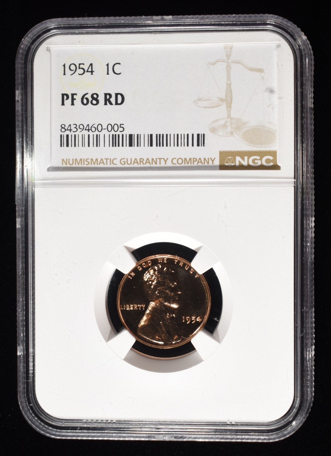 1954 WHEAT CENT NGC PF68 RD