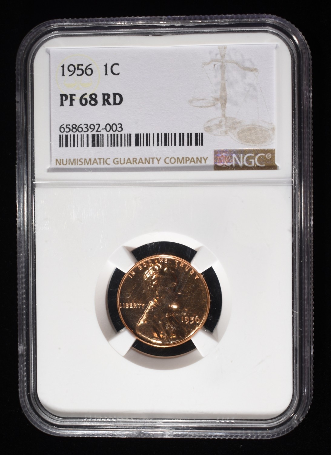 1956 WHEAT CENT NGC PF68 RD