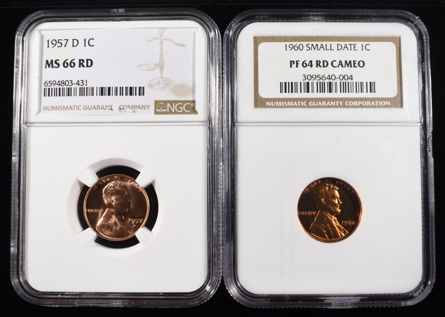 (2) GRADED LINCOLN CENTS