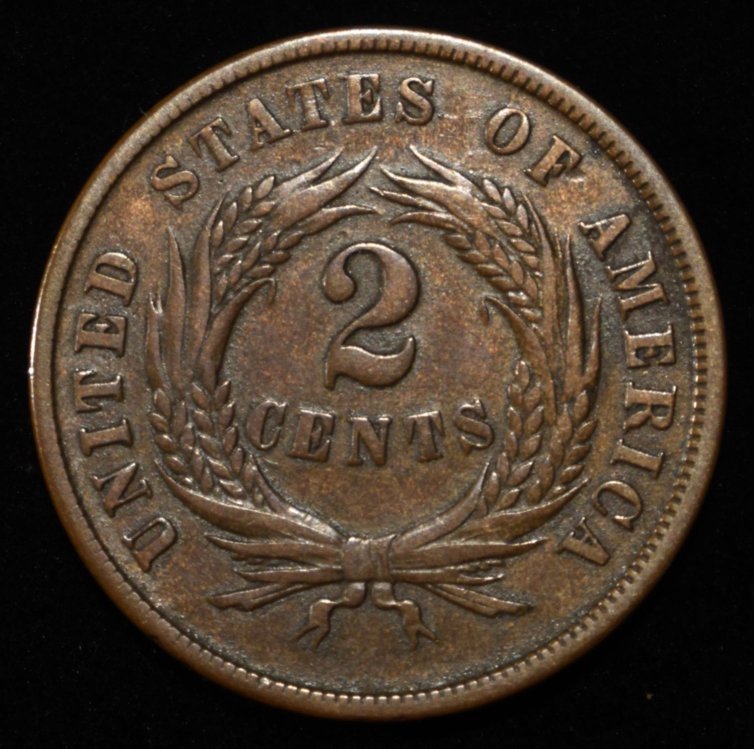 1864 TWO-CENT PIECE AU/BU