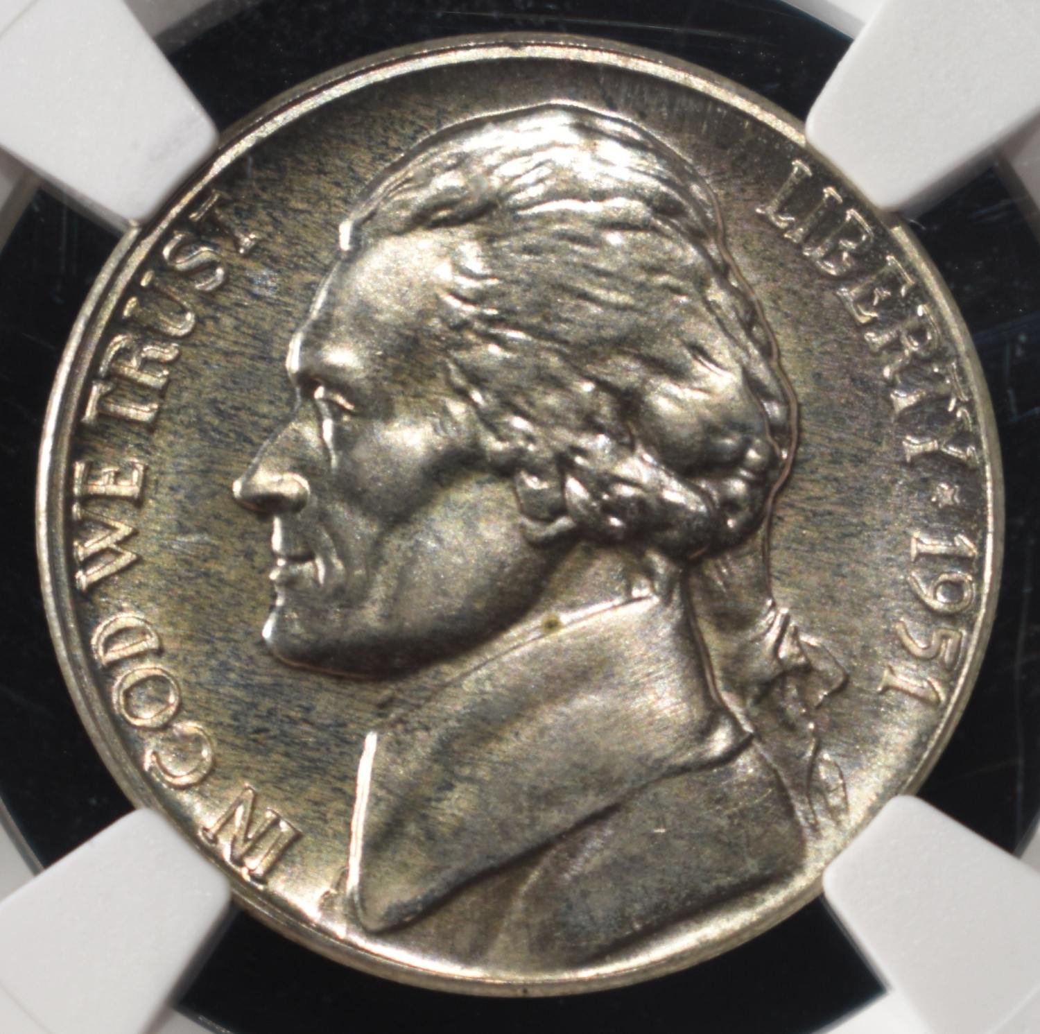 1951 JEFFERSON NICKEL NGC PF66