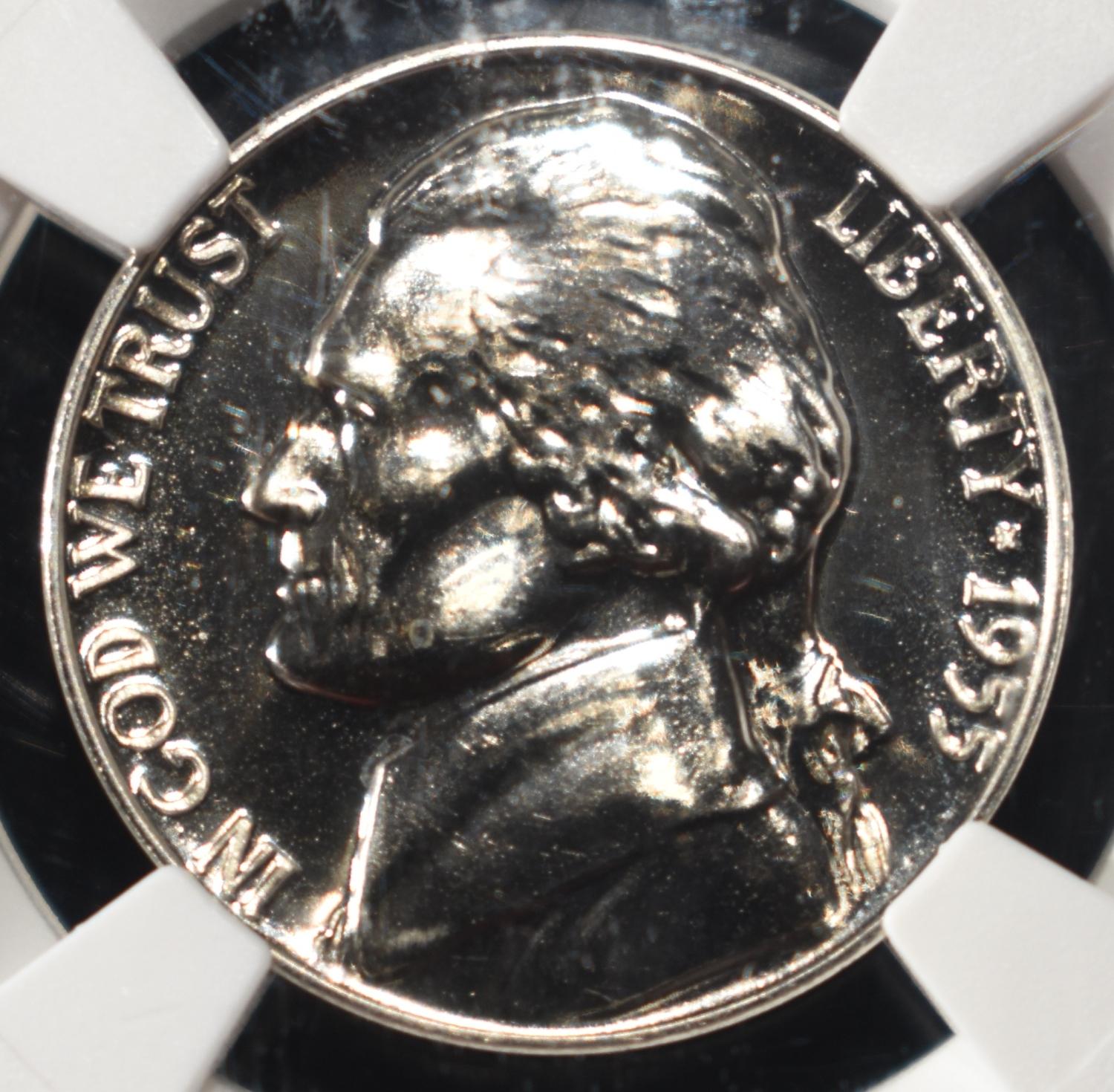 1955 JEFFERSON NICKEL NGC PF69