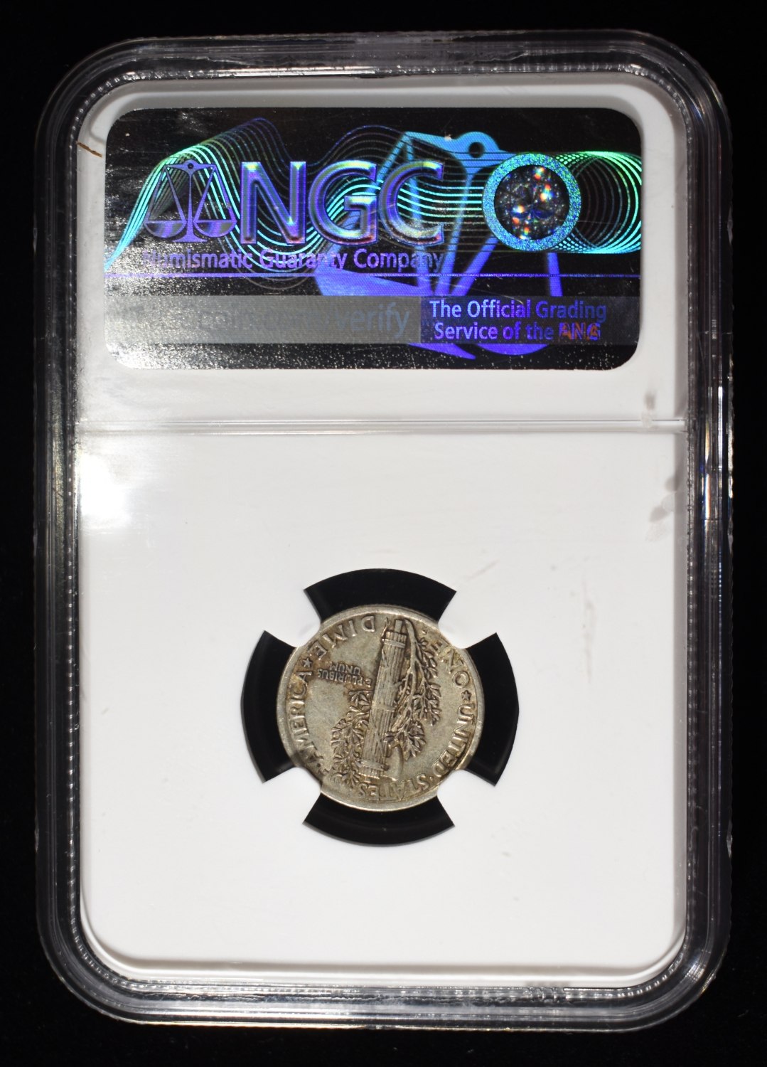 1918-D MERCURY DIME NGC AU53