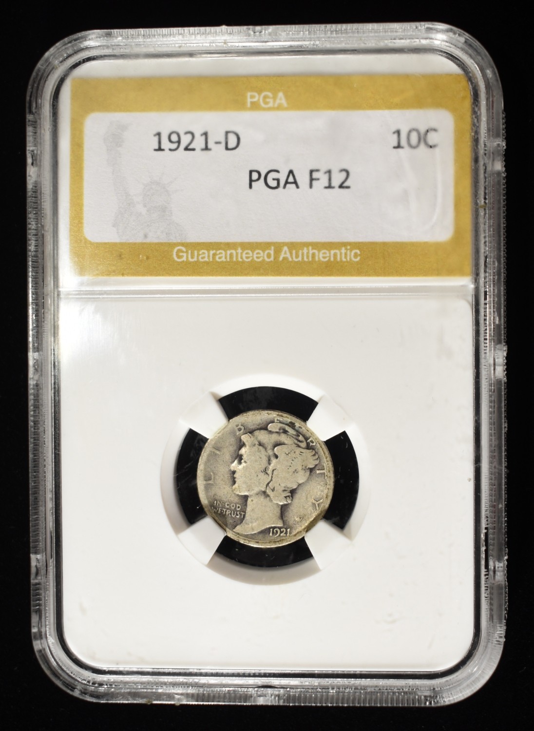 1921-D MERCURY DIME PGA FINE