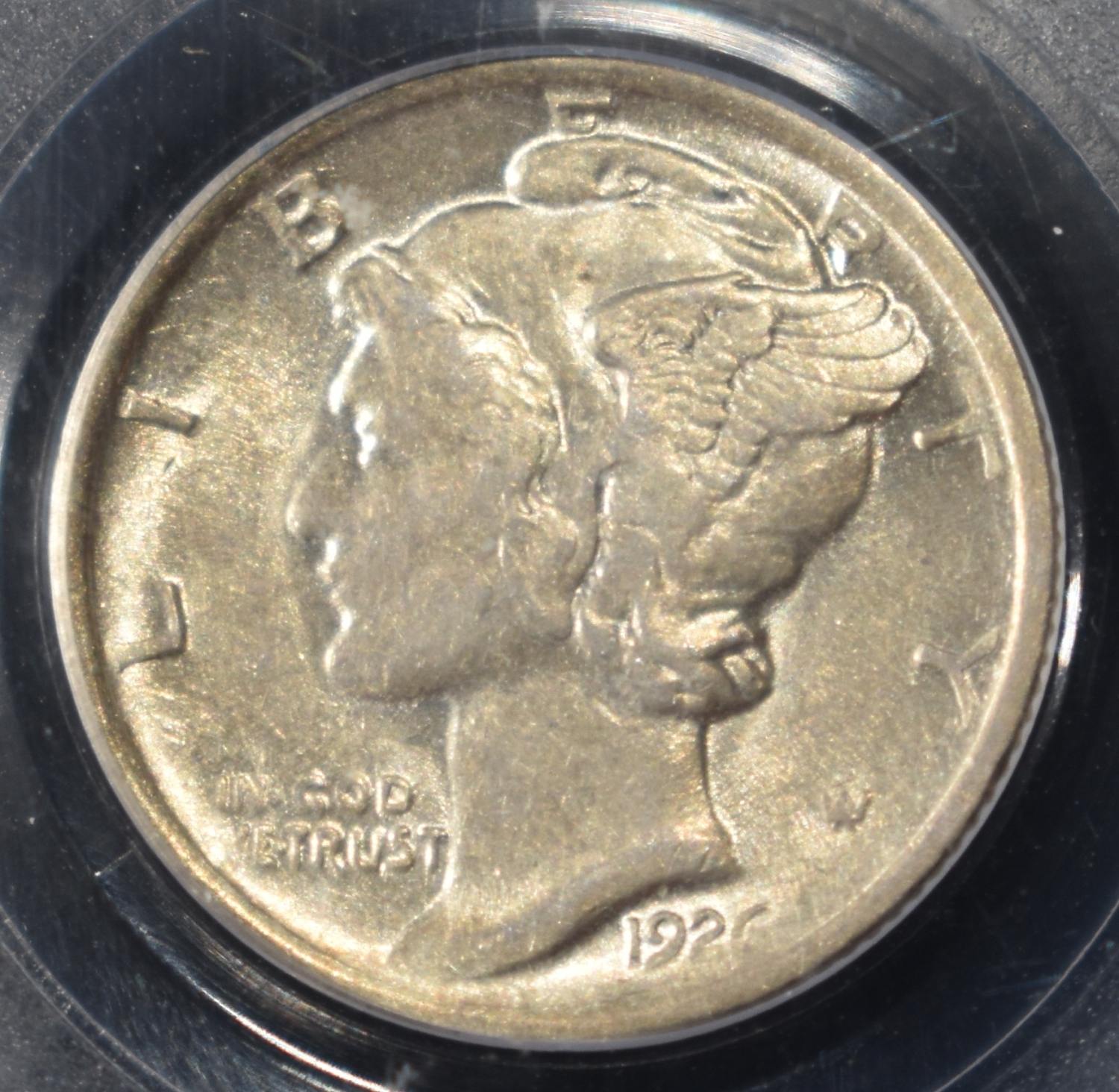 1926-D MERCURY DIME PCGS AU50