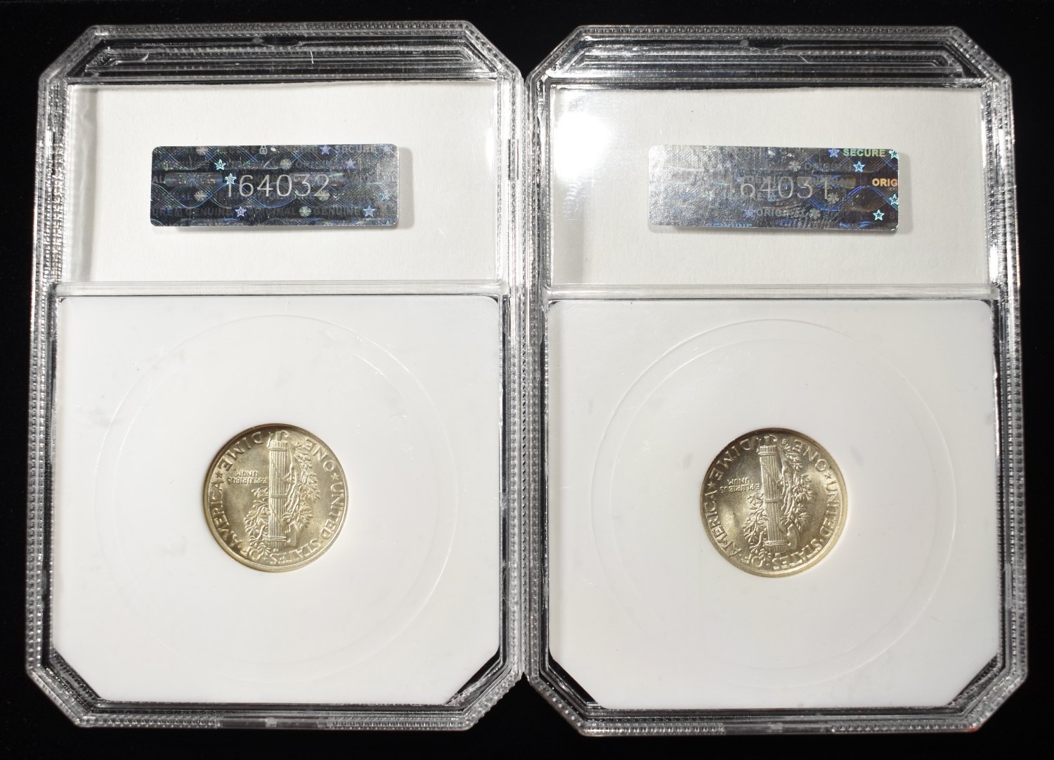 1939 & 1940-S MERCURY DIME PCI SUPERB GEM BU