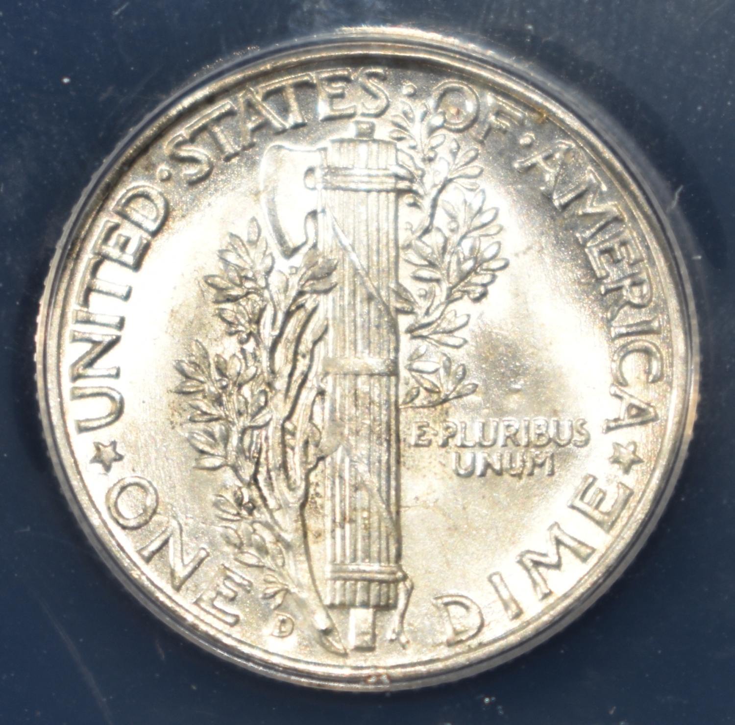 1940-D MERCURY DIME ANACS MS66