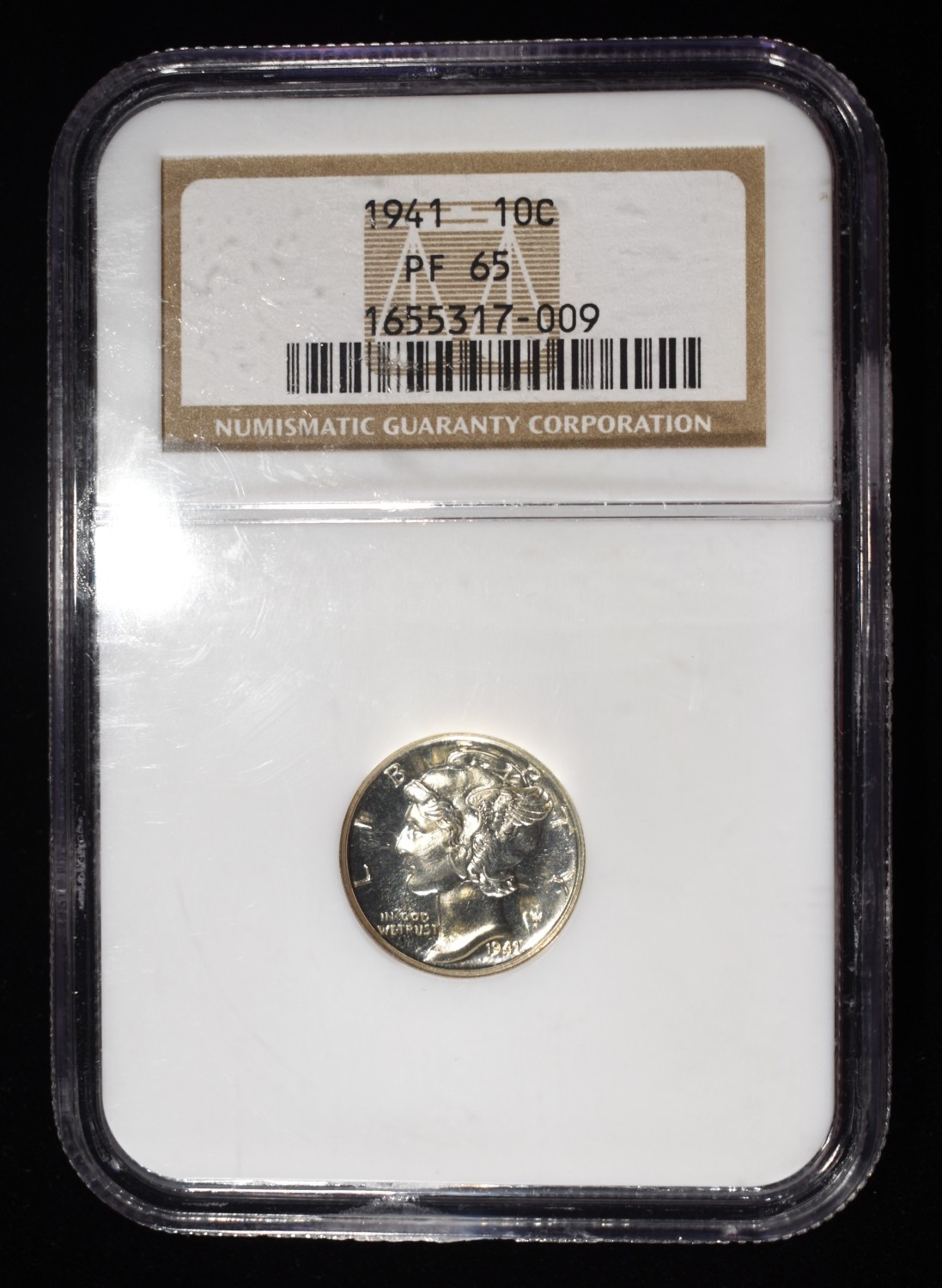 1941 MERCURY DIME NGC PF65
