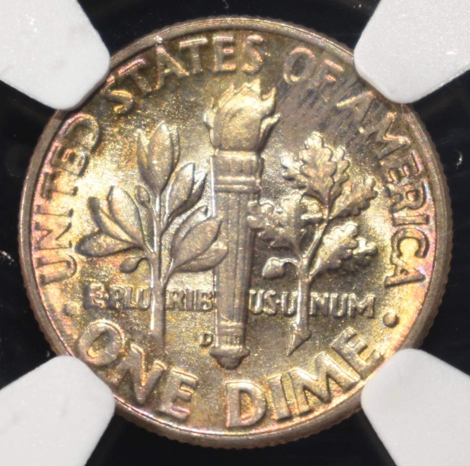 1946-D ROOSEVELT DIME NGC MS67 FT