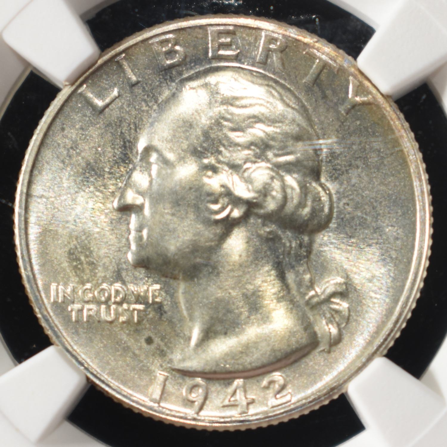 1942 WASHINGTON QUARTER NGC PF66