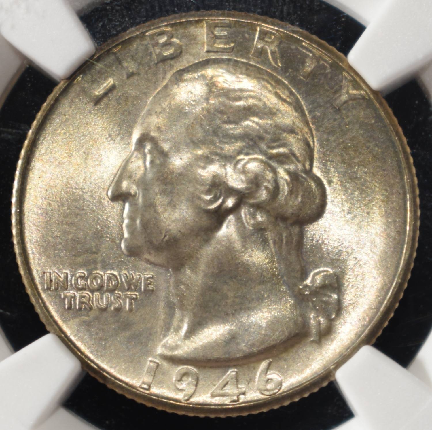 1946-D WASHINGTON QUARTER NGC MS66