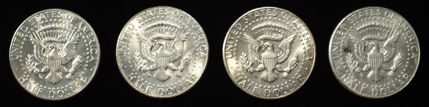 (4) 1970-D KENNEDY HALF DOLLARS BU