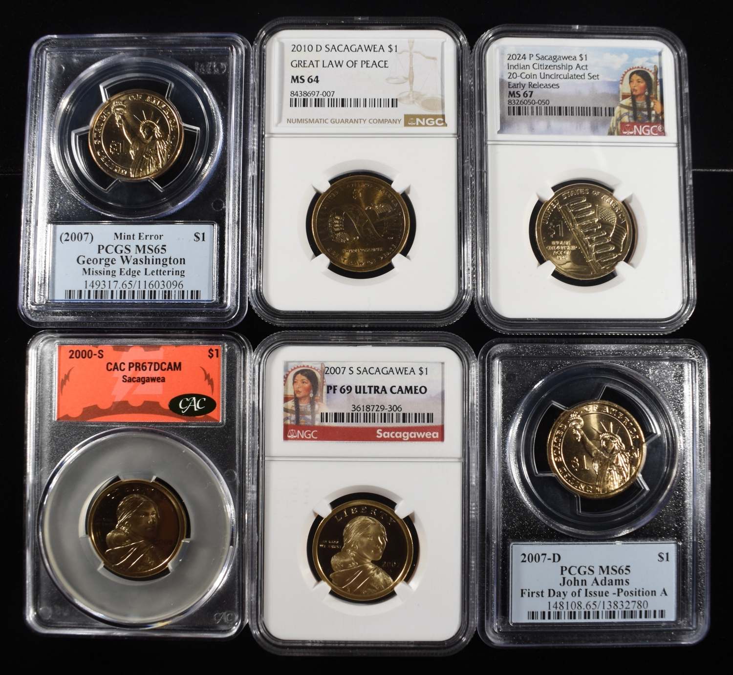 (6) GRADED DOLLARS