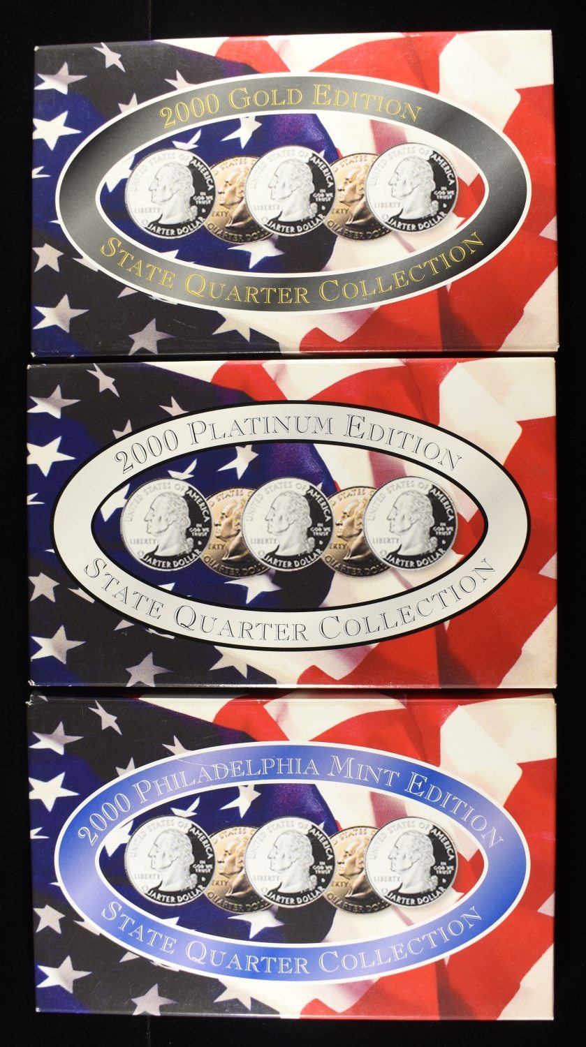2000-D & P GOLD & PLATINUM PLATED STATE QUARTERS