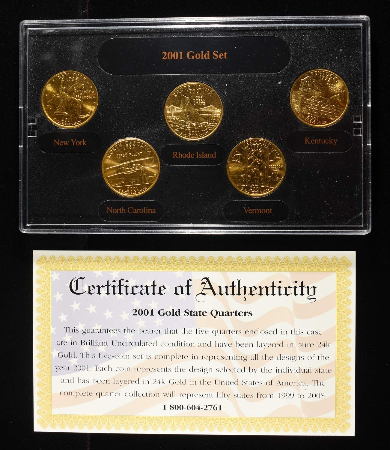 2001-D & P GOLD & PLATINUM PLATED STATE QUARTERS