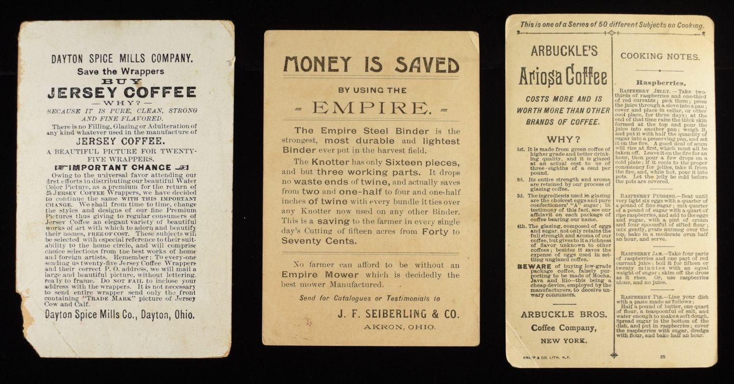 (3) VINTAGE ADVERTISMENTS CARDS