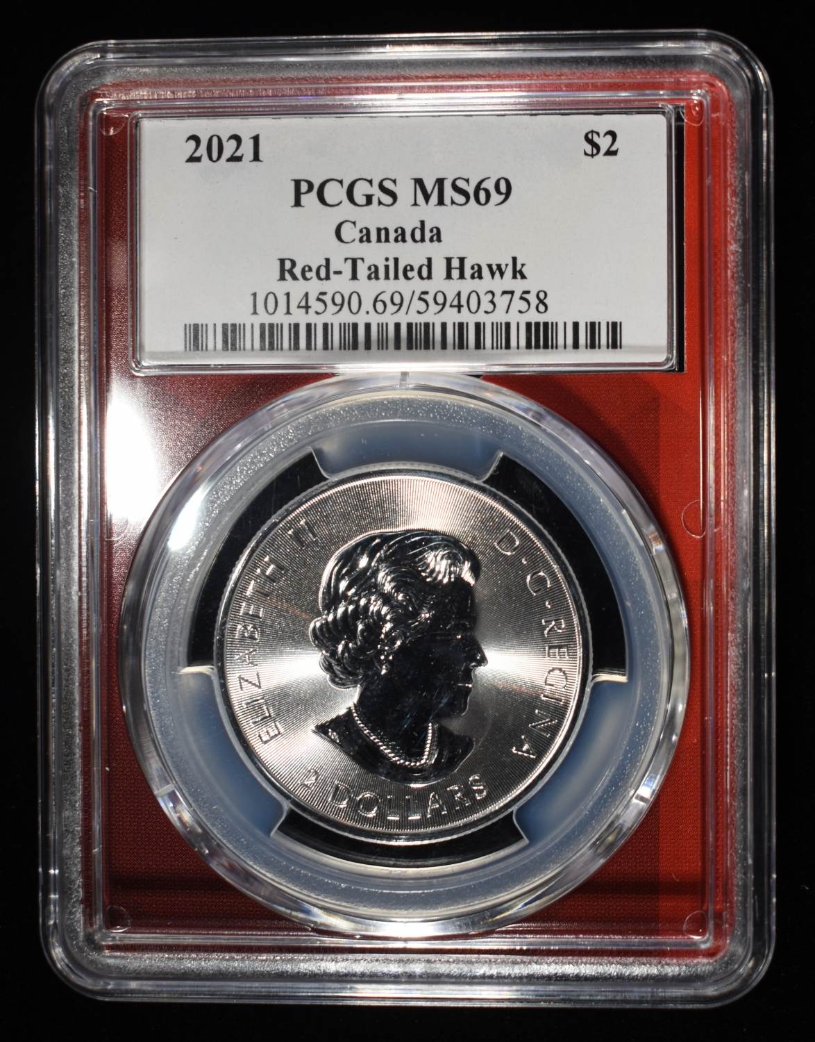 2021 CANADA RED TAILED HAWK 1/2 OZ SLVER PCGS MS69